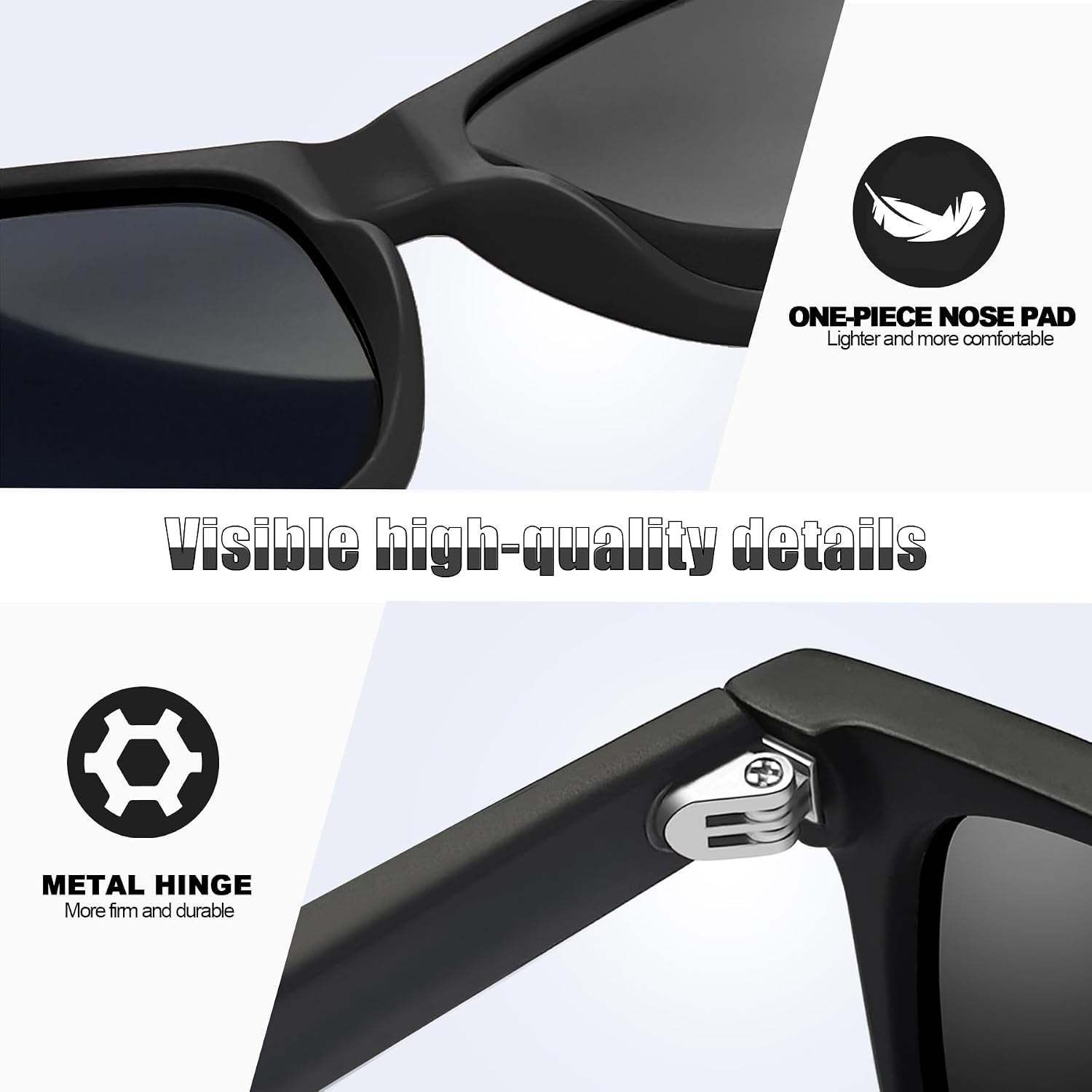 Detalle 2 de Joopin Square Sunglasses with Polarized UV Protection (Unisex, Oversized Square Frame)