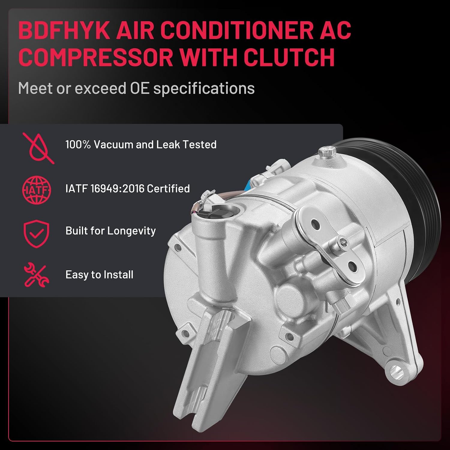 Detalle 2 de BDFHYK A/C compressor 98565
