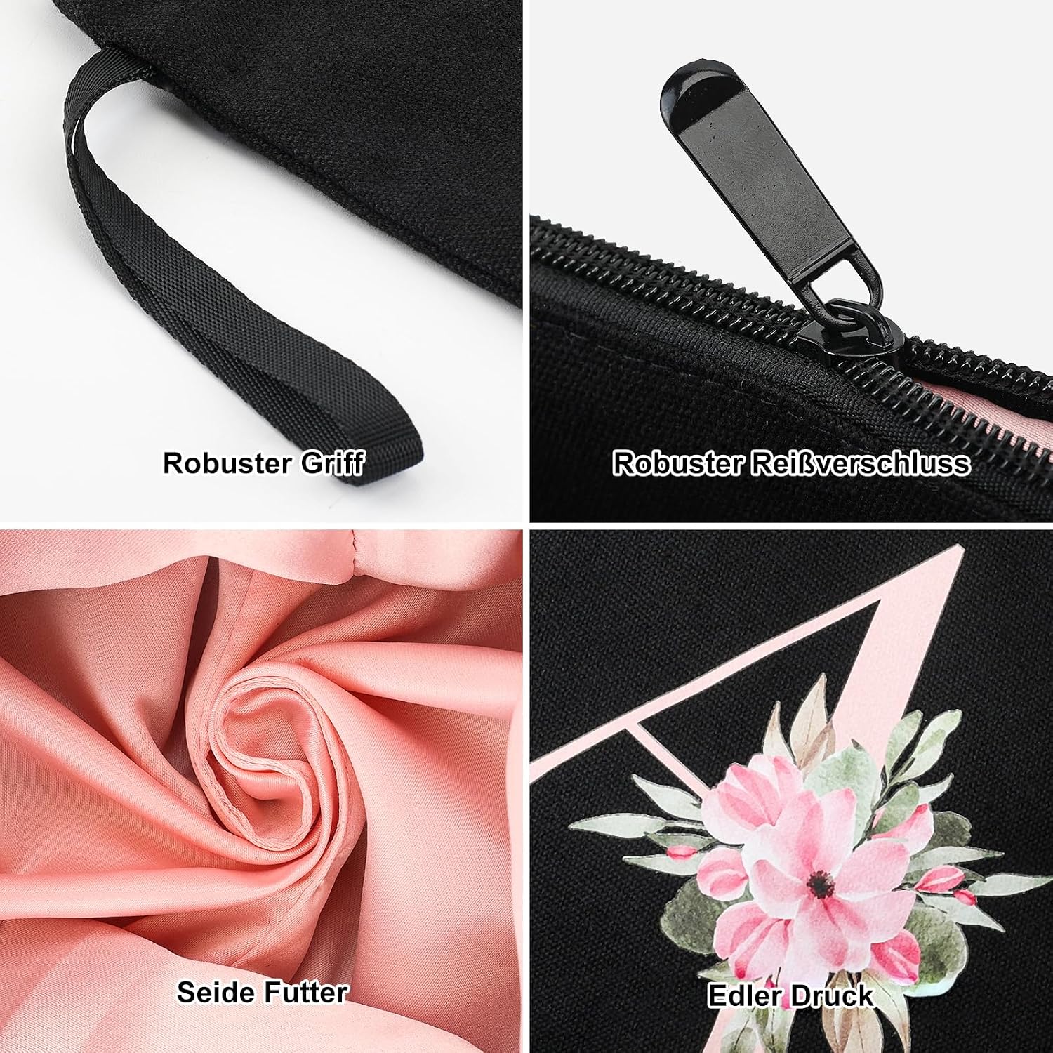 Detalle 2 de Vavabox beauty case personalizzato con iniziali dalla A alla Z (G, 01-Nero)