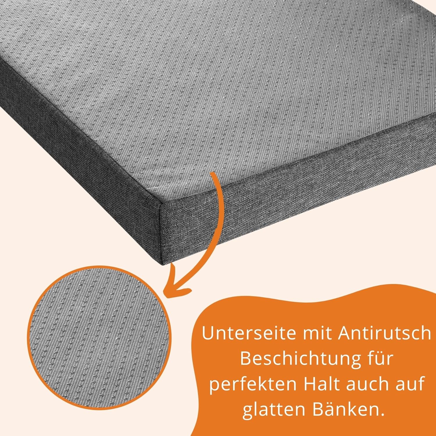 Thumbnail 2 de sleepling Bankauflage 110x40 cm dunkelgrau – Outdoor & Indoor Sitzkissen mit waschbarem Bezug