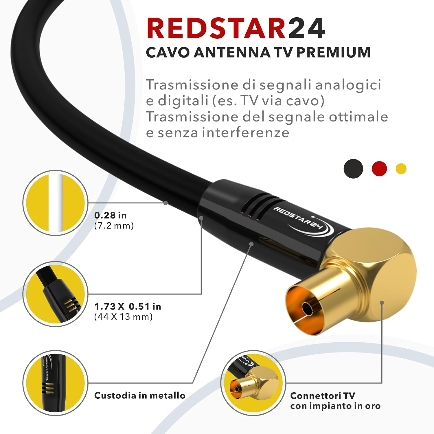 Detalle 2 de RedStar24 Cavo Antenna 2m Nero