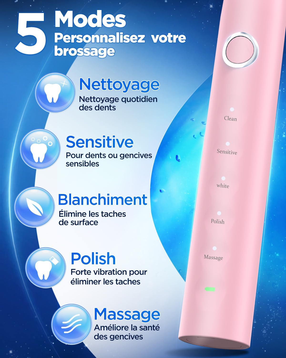 Thumbnail 3 de Brosse À Dent Électrique Soniques Rose Cerise