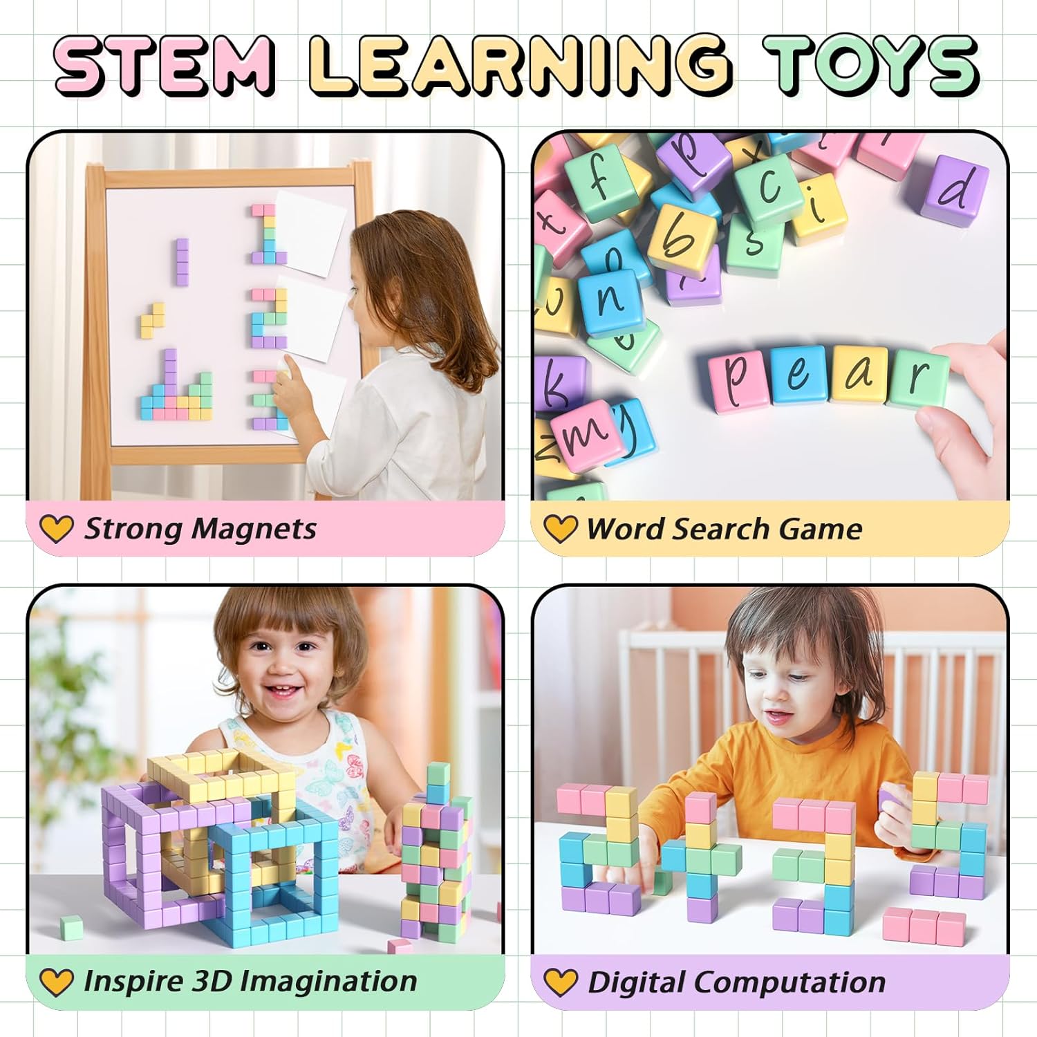 Thumbnail 3 de Magnetic Blocks for Kids Large Cubes
