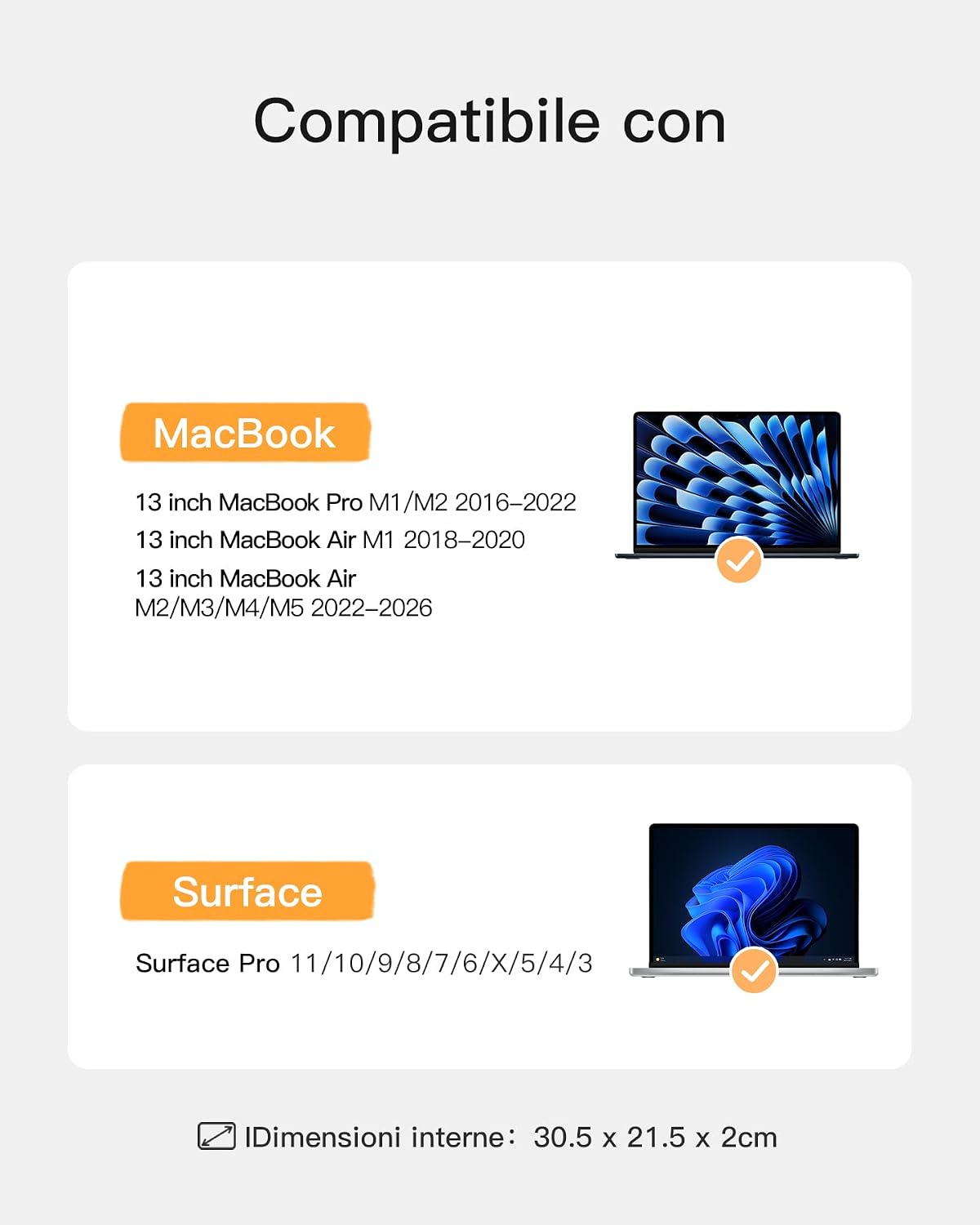 Detalle 2 de Inateck Custodia per laptop con protezione 360° per 13 pollici (compatibile con MacBook Air/Pro e Surface Pro da 12,3")