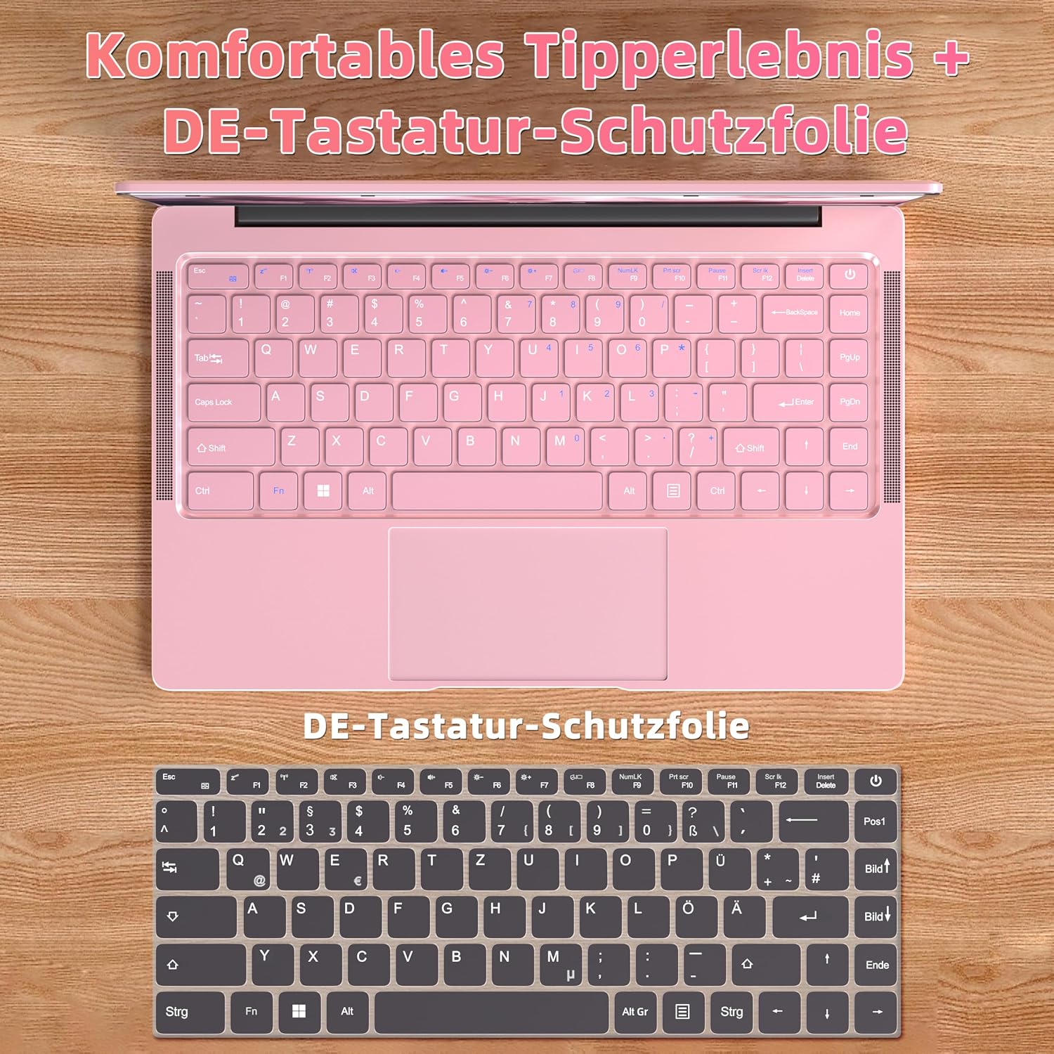Detalle 2 de Fsjun 14 Zoll Laptop Roségold mit FHD