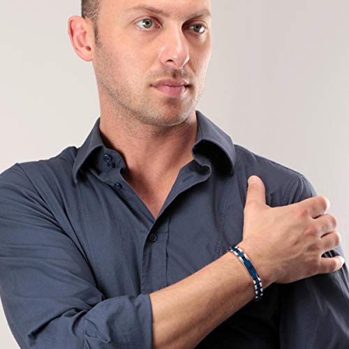 Thumbnail 3 de Maserati Bracelet homme JEWELS en Acier inoxydable avec PVD gris et bleu – JM419ASC02