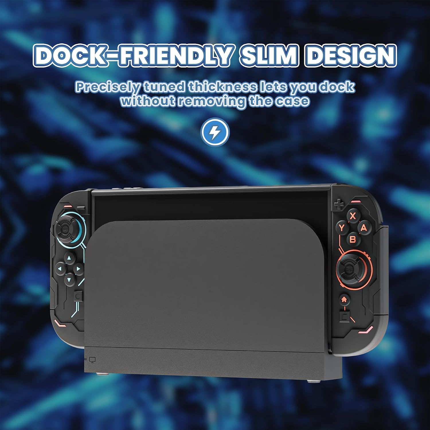 Detalle 2 de PlayVital Protective Case for Nintendo Switch 2: Stellar Mecha Ergonomic Silicone Grip with Dockable Shell