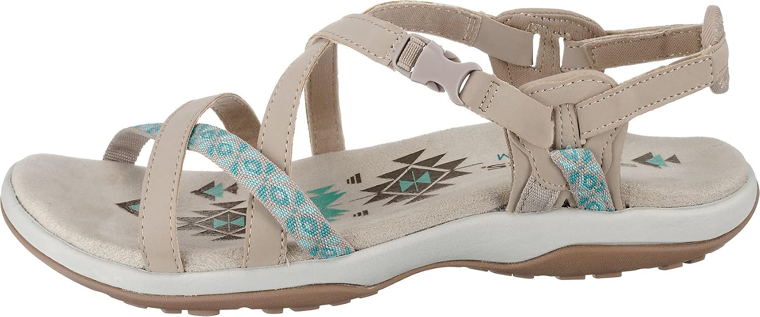 Detalle de Skechers REGGAE SLIM VACAY 👡 Sandalias Mujer Taupe Duraleather