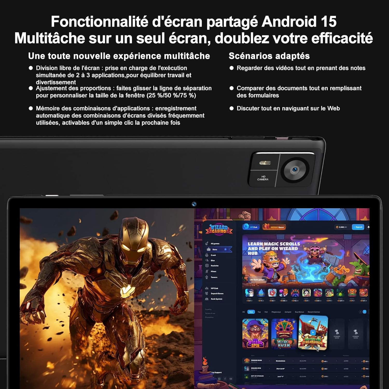 Thumbnail 6 de SUAAT 2026 Android 15 Tablet mit Gemini AI – 10,1 Zoll, 30 GB RAM, 128 GB ROM + 2 TB Erweiterung, Bluetooth 5.0, Widevine L1