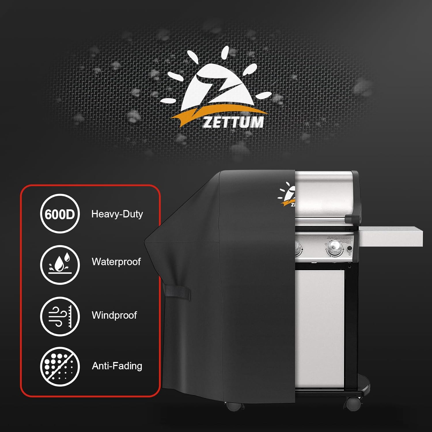 Detalle de Zettum 7106 BBQ cover 132 cm for Weber grills 🍖