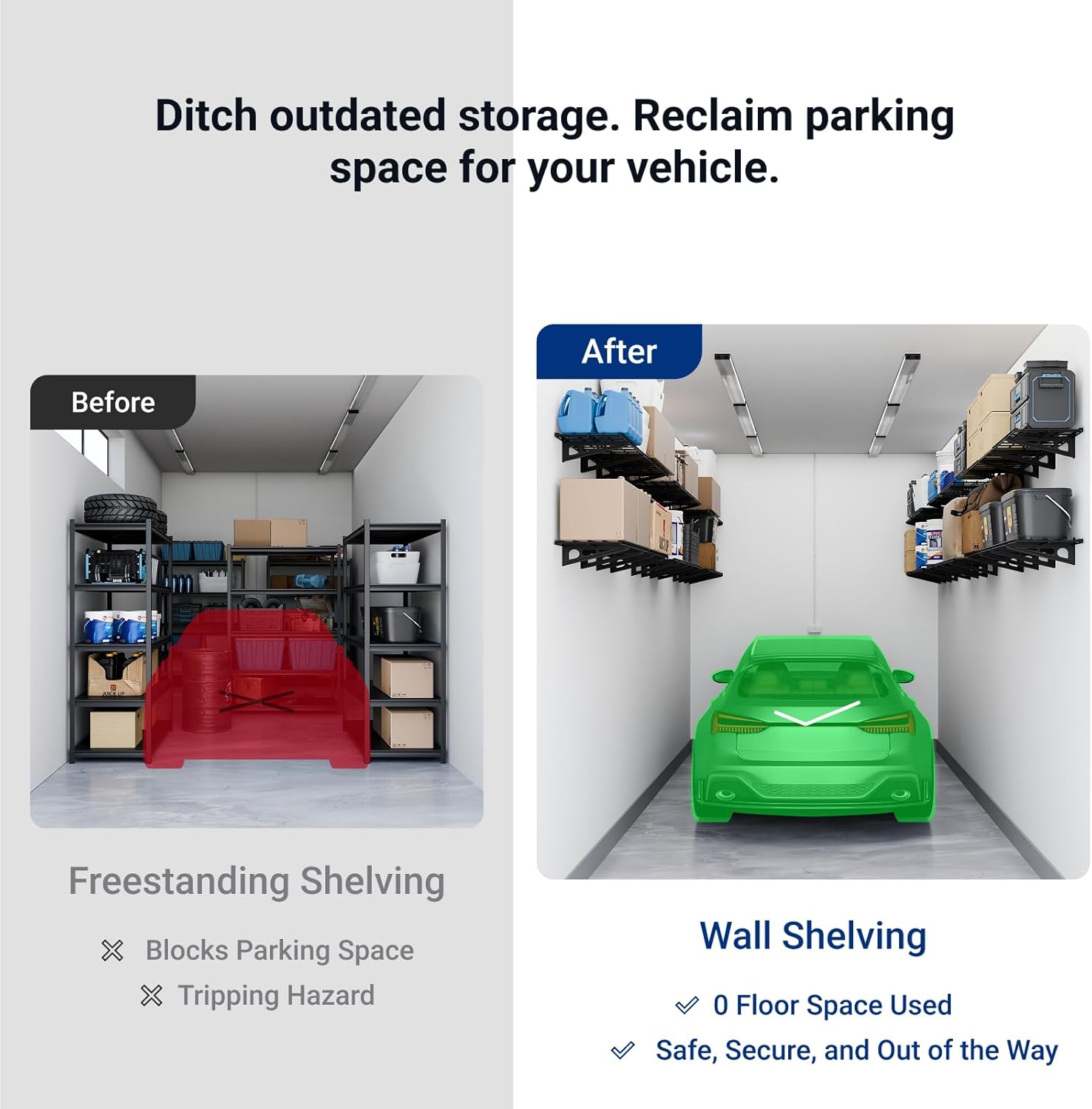 Thumbnail 3 de FLEXIMOUNTS 1x3ft Garage Shelving Wall-Mounted (Classic Series) — Heavy-Duty Wall Shelf Rack, Holds Up to 150 lbs