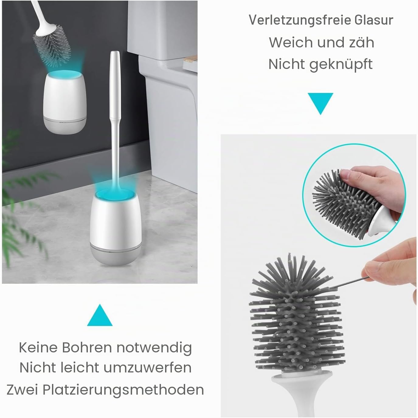 Detalle 2 de EWEIMA WC-Bürste Silikon Wandmontage 🚽