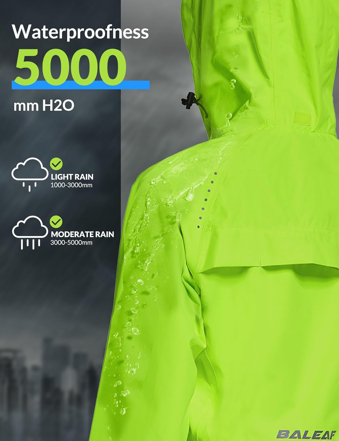 Thumbnail 2 de baleaf Damen Fahrradjacke Regenjacke wasserdicht & winddicht – atmungsaktive Outdoor-Windbreaker