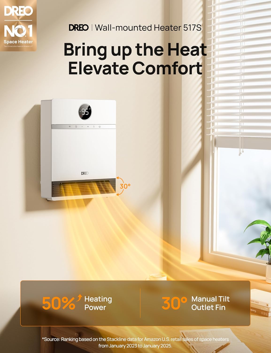 Thumbnail 1 de Dreo Smart Wall Heater 30° Oscillation
