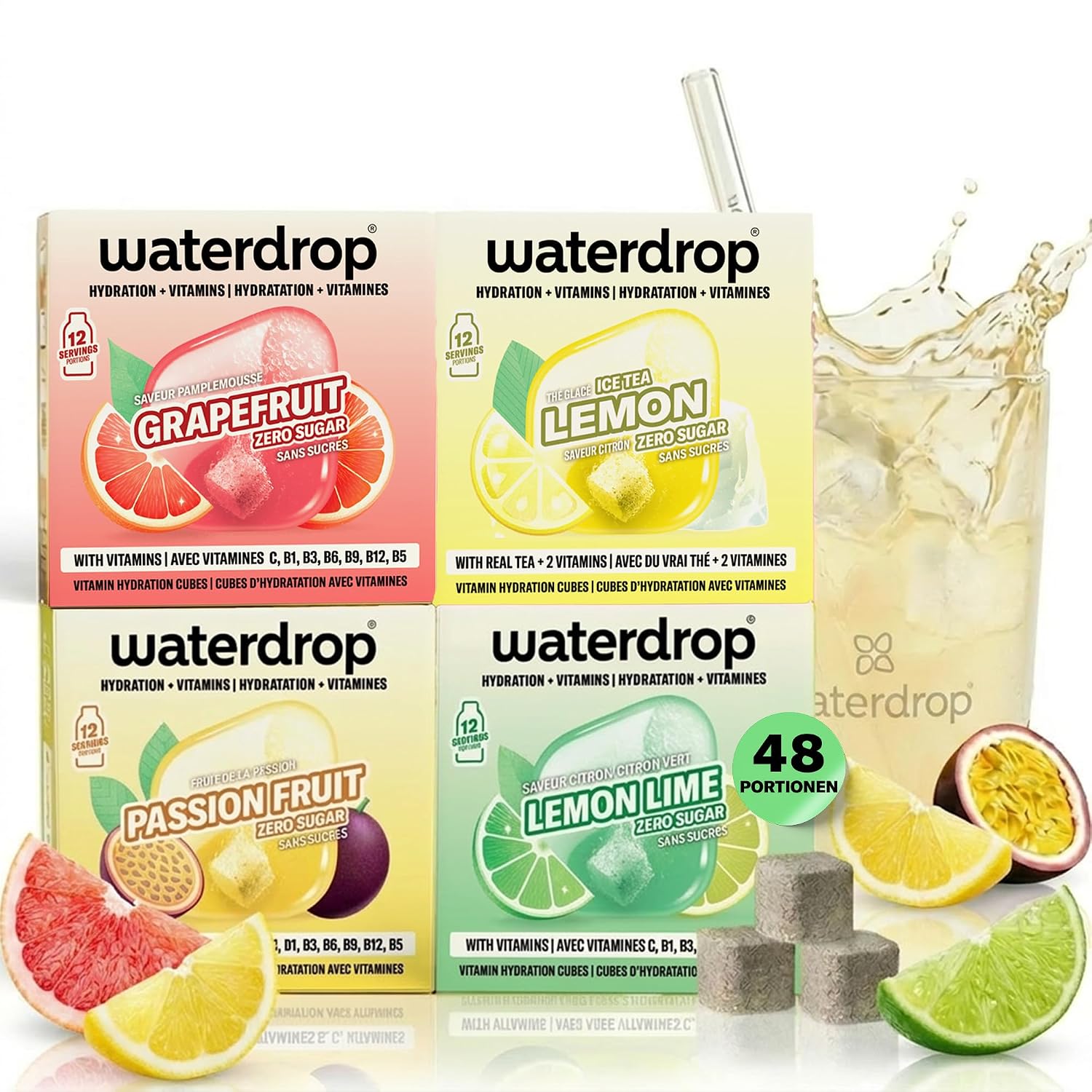 Detalle de waterdrop Tropische Früchte Set 48 Würfel