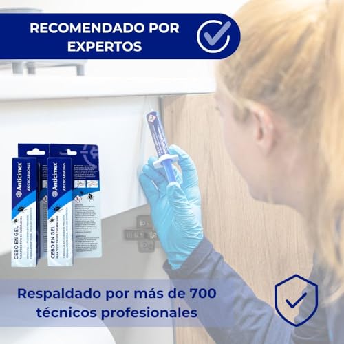 Detalle de ANTICIMEX Pack 2 Gel Cucarachas 20 g | Jeringa de Alta Eficacia para Eliminar Colonias