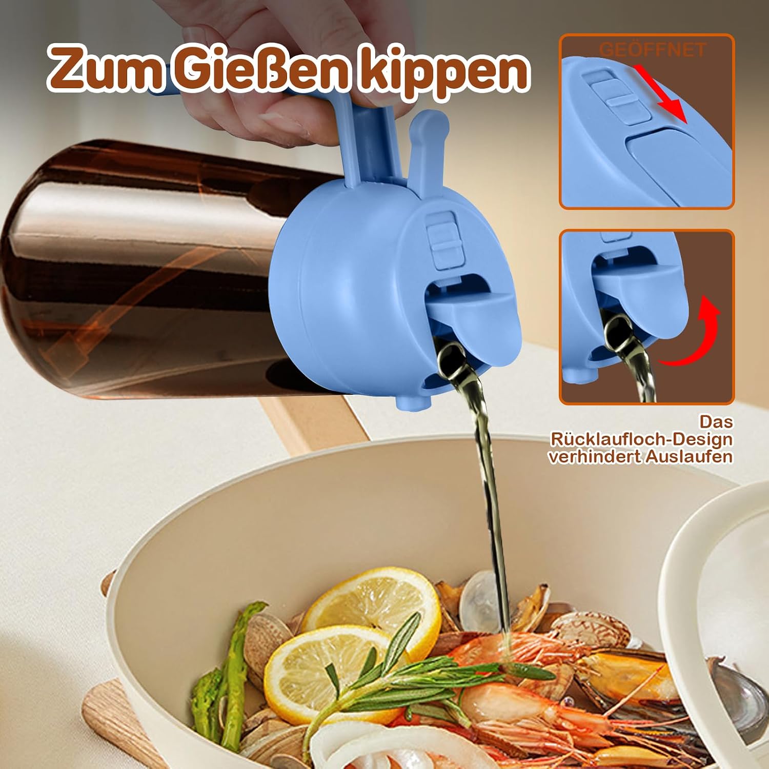 Thumbnail 6 de YARRAMATE 470 ml Ölsprüher zum Kochen (2-in-1) mit UV-Schutz, bernsteinfarbenem Glas und Sprüh-/Gießfunktion