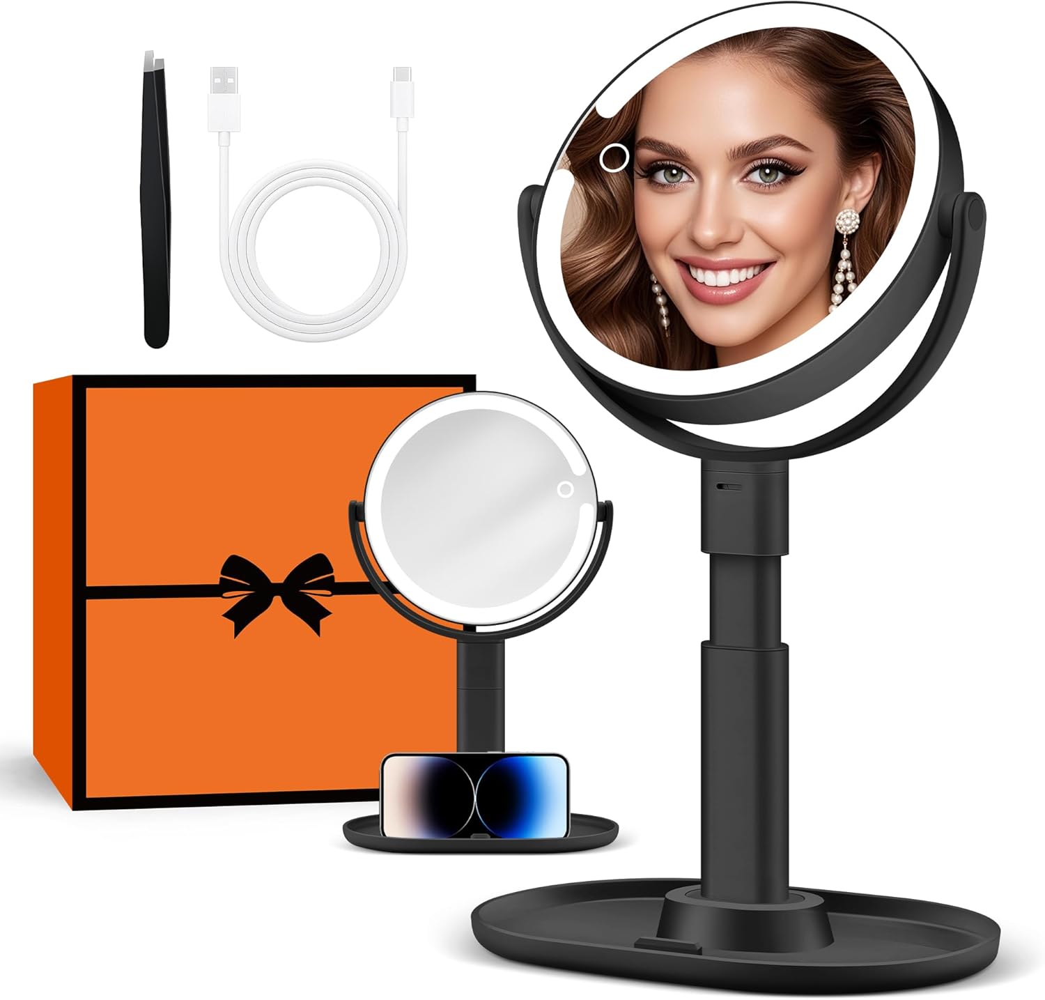 Detalle de B Beauty Planet Lighted Makeup Mirror, 30X Magnification, 3 Light Modes