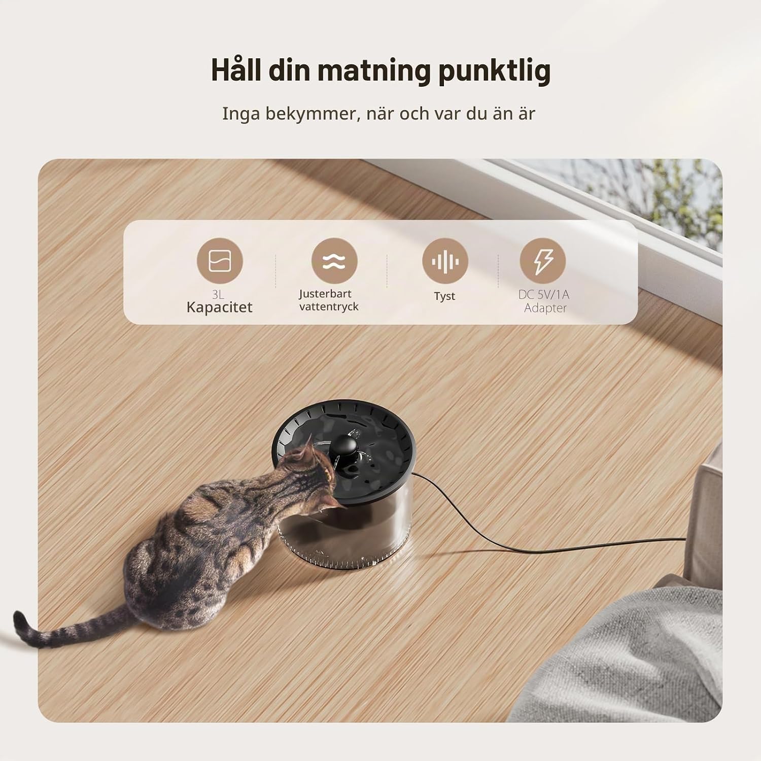 Thumbnail 6 de IMIPAW automatisk kattmatare och vattenautomat med timer och 3 l kapacitet