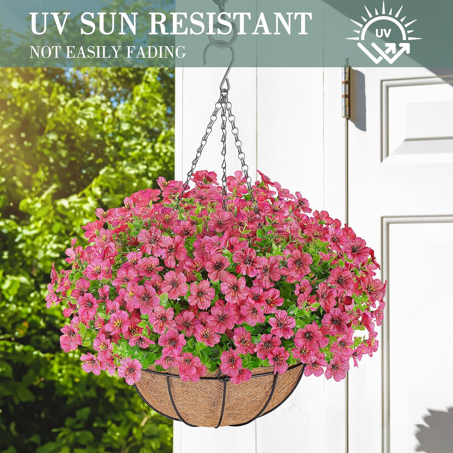 Thumbnail 3 de AGIRL Artificial Hanging Flower Basket, 12-inch