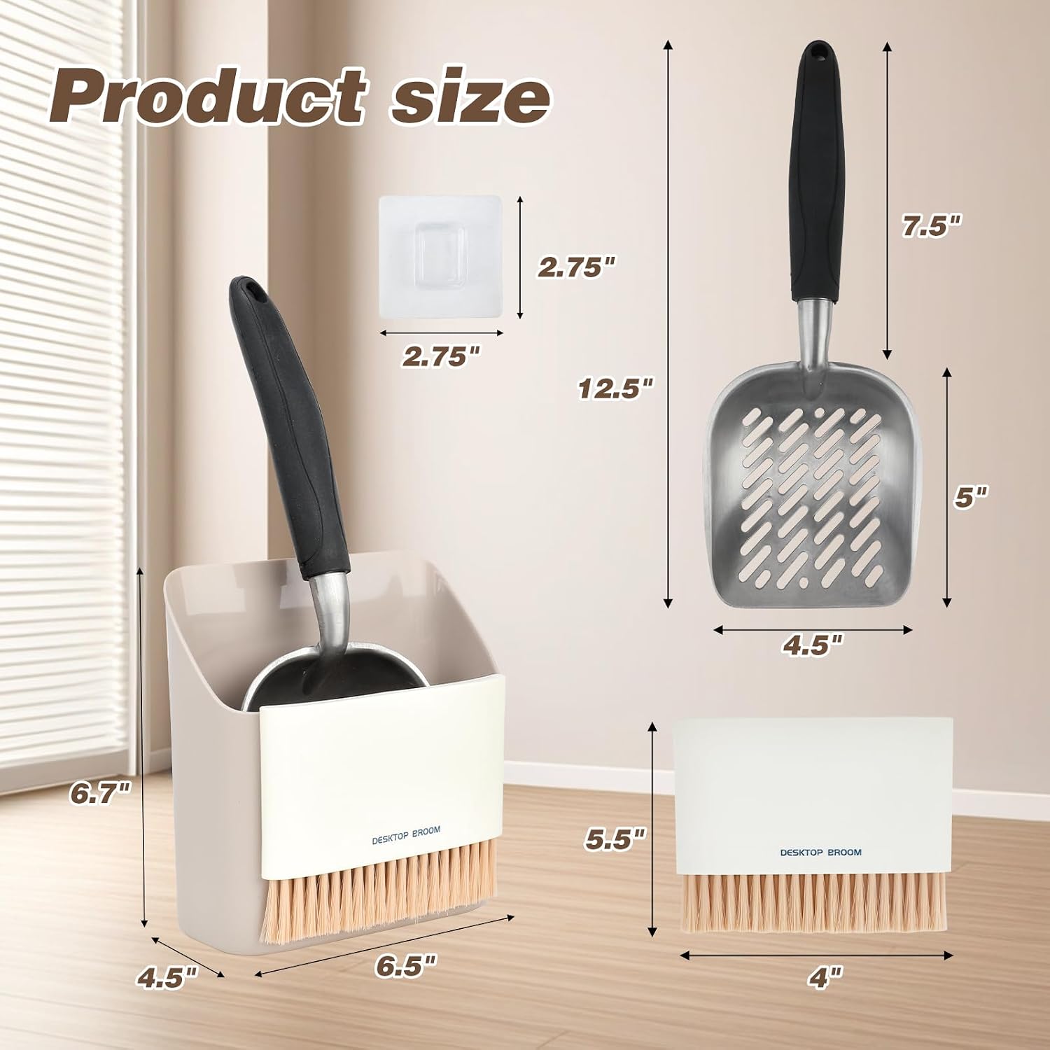 Detalle de Mfsdai Cat Litter Scoop with Holder and Broom 🐾
