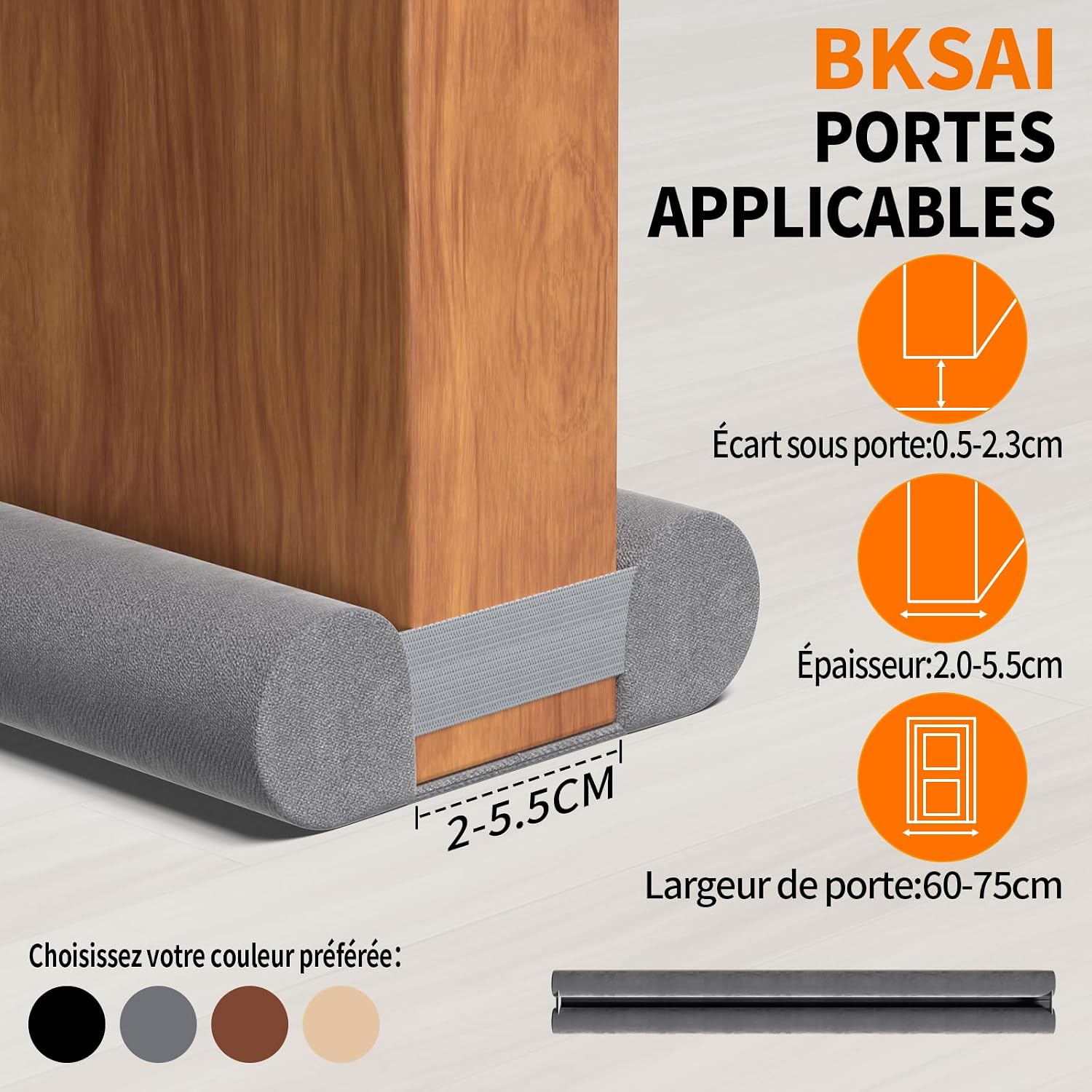 Detalle 2 de BKSAI Boudin de Porte isolant double 60-75 cm