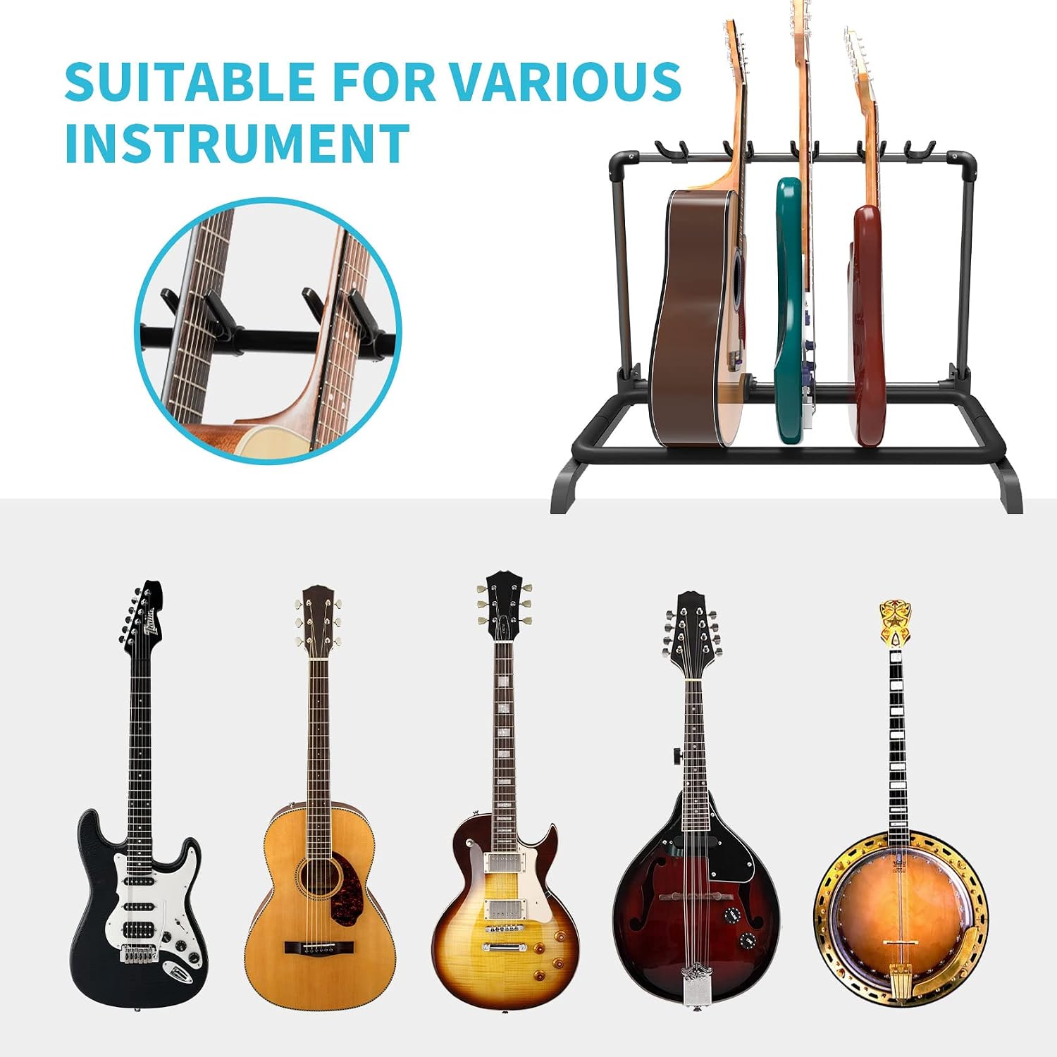 Thumbnail 5 de GUITTO GGS-07 (JOYO-GUITTO-GGS07) Foldable 5-Guitar Rack Stand