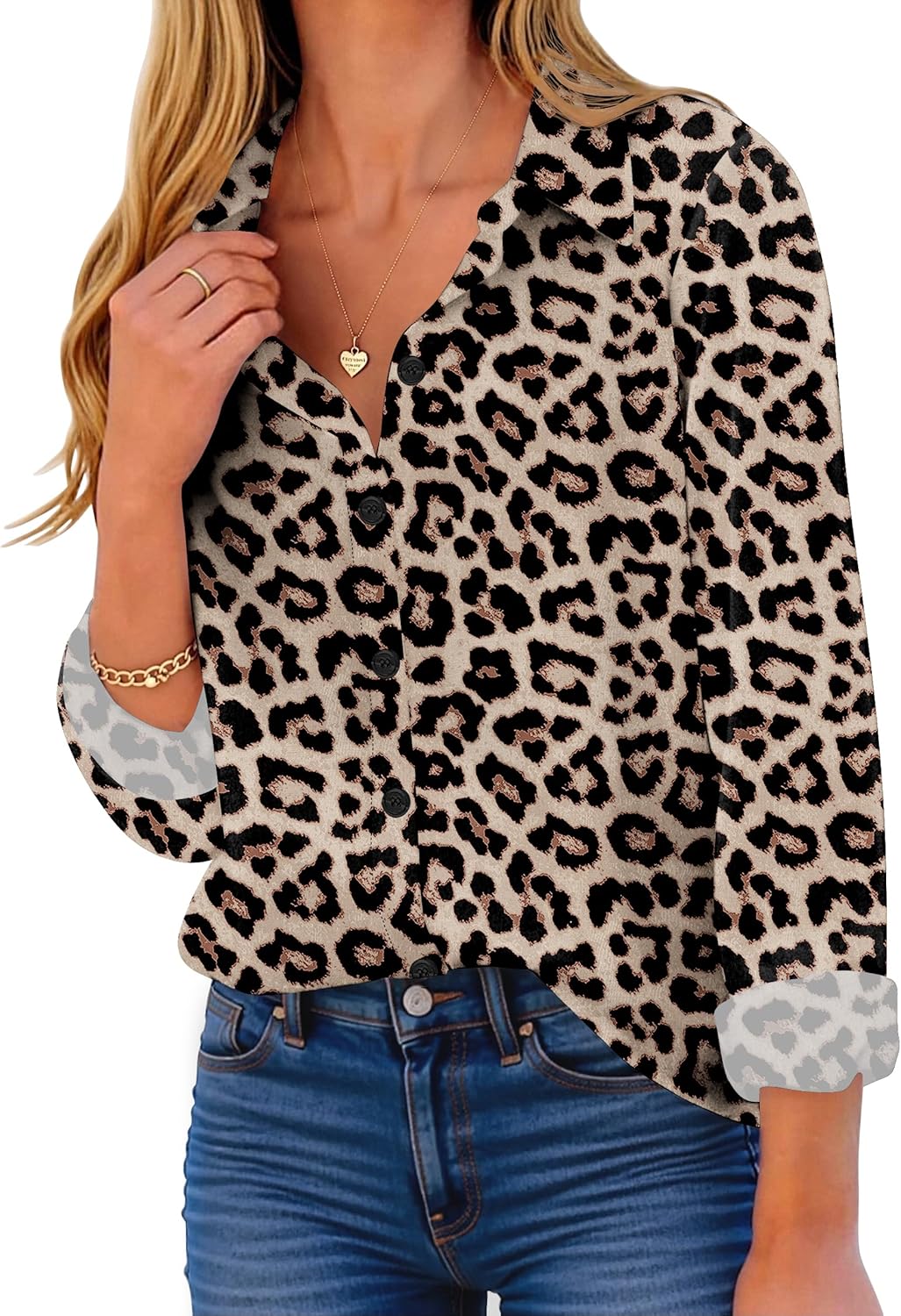 Thumbnail 1 de ZEAGOO Women's Button Down Shirt - Long Sleeve Floral Print Blouse for Business Casual