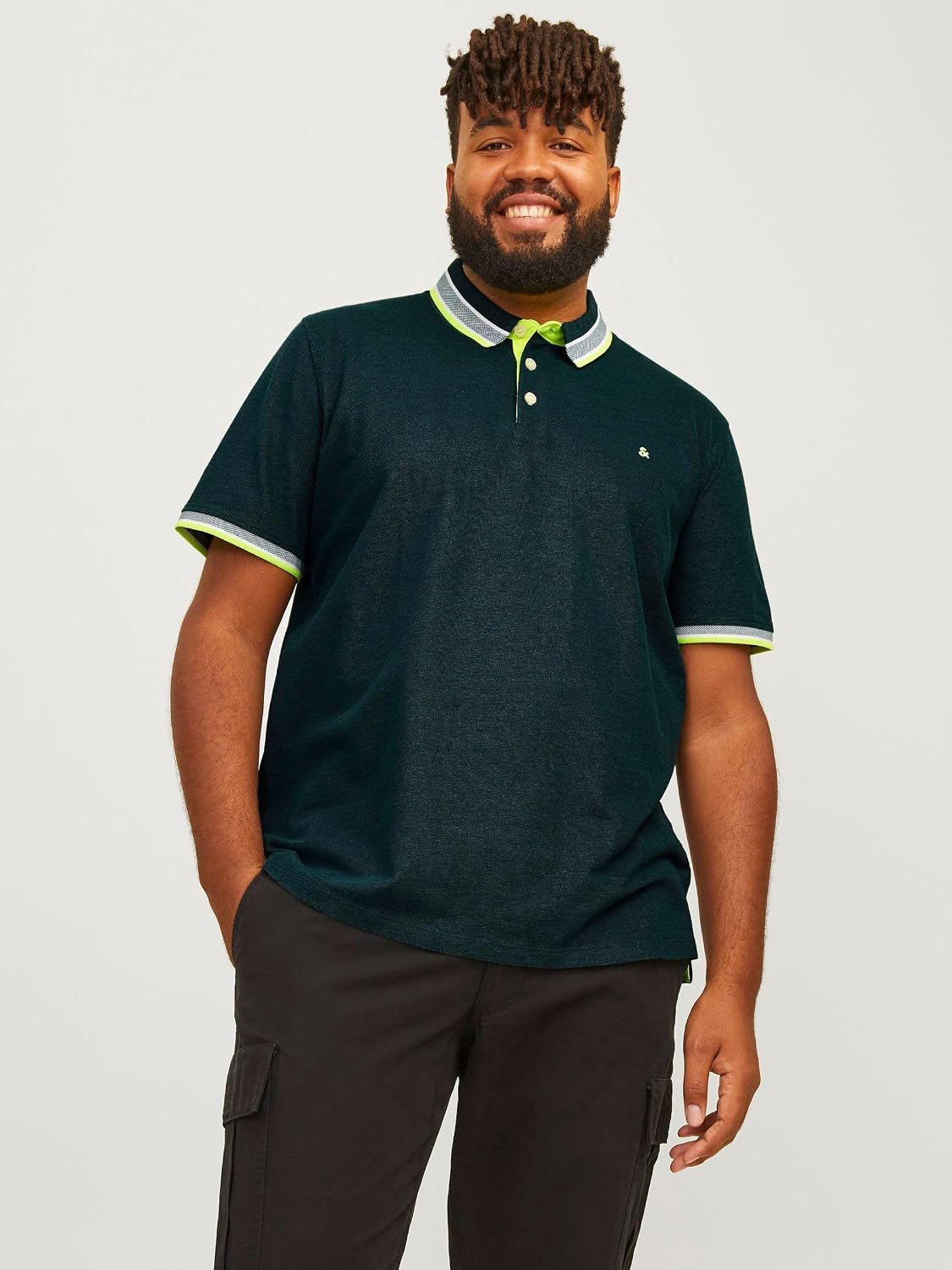 Detalle 2 de JACK & JONES Jjepaulos Herren Polohemd aus Piqué – 1er Pack