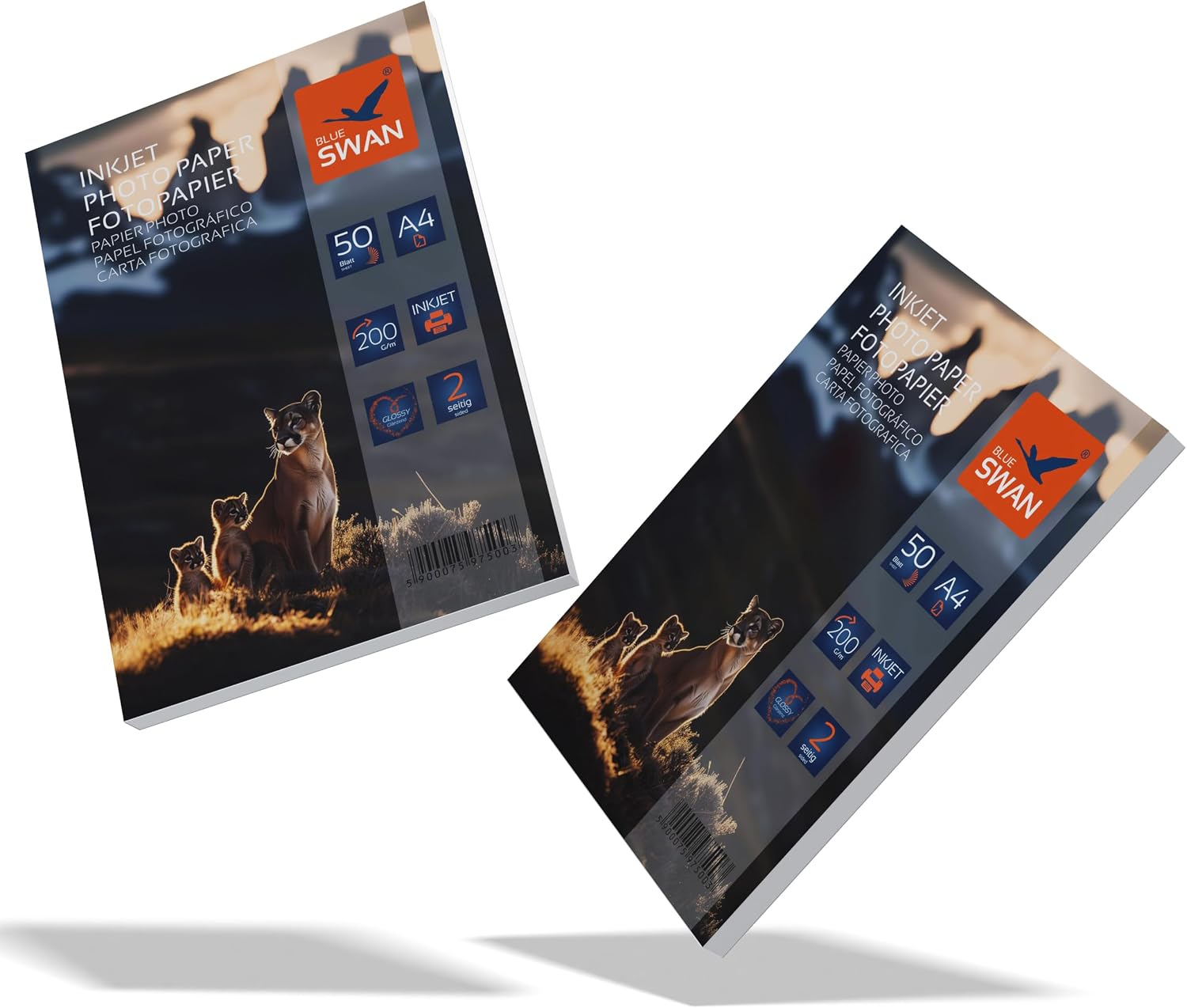 Detalle de BLUE SWAN Carta Fotografica Lucida A4 200 g/m², 100 fogli (2×50) lucida bifacciale per stampanti inkjet