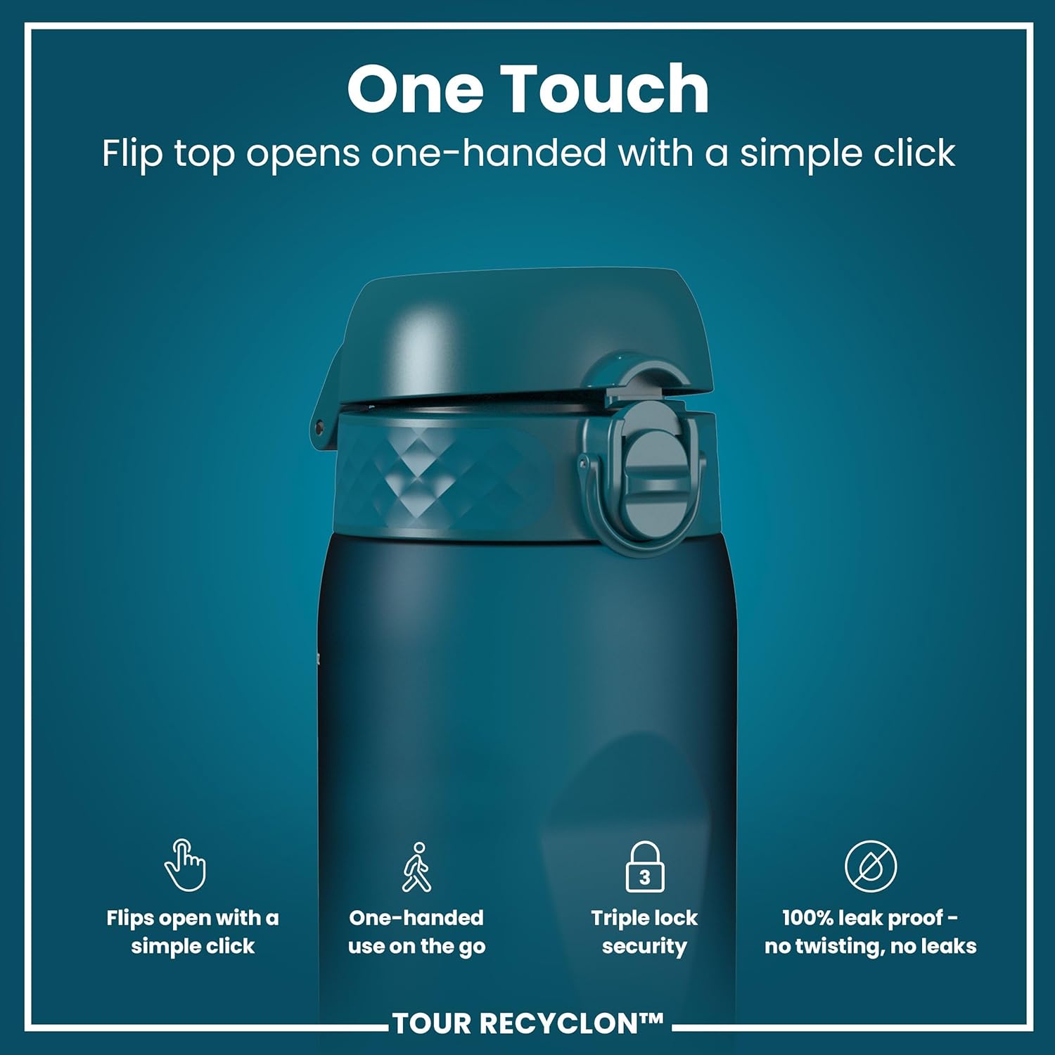 Thumbnail 2 de Ion8 750 ml Tour Recyclon Water Bottle: Leak-Proof, Easy Open, and Built for Active Lifestyles
