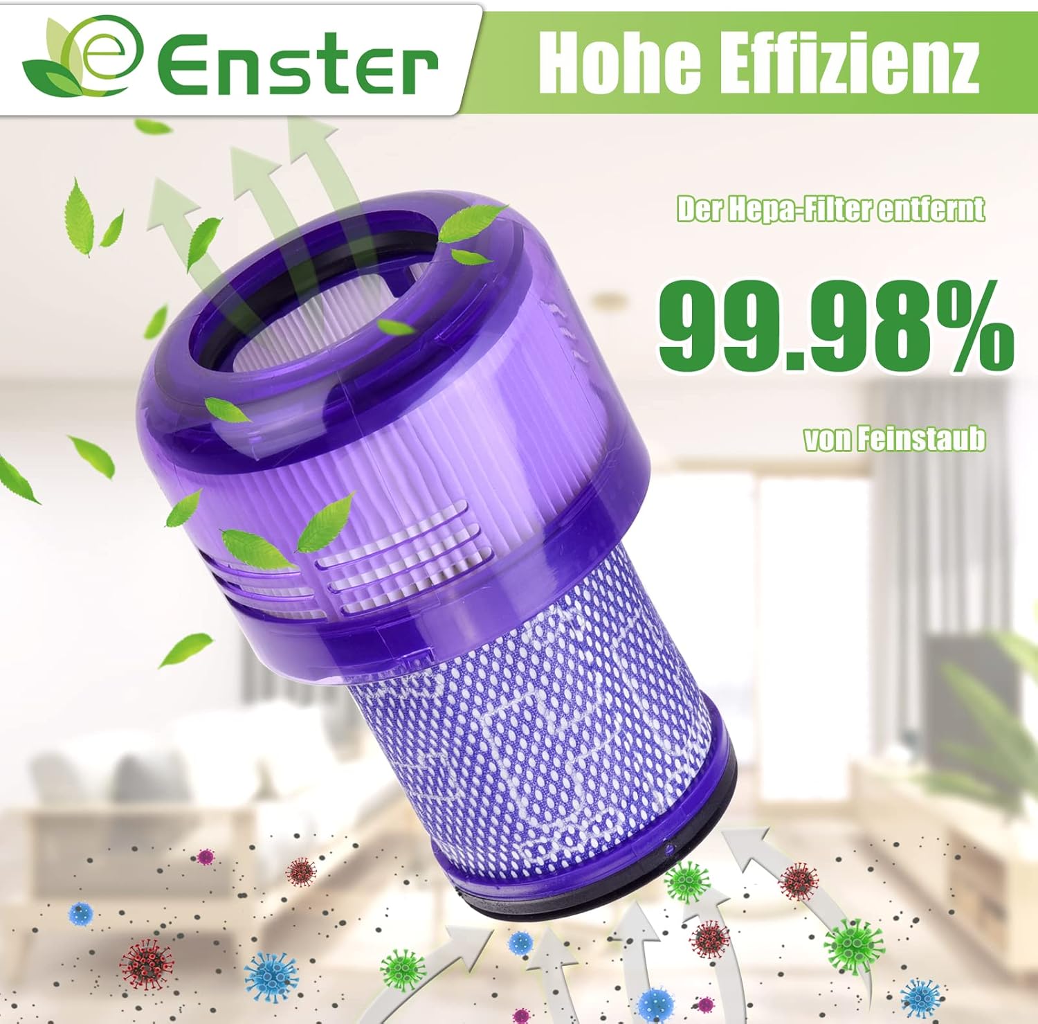 Detalle de Hepa Filter für Dyson V12 Detect Slim Absolute Extra – 3er-Pack (971517-01) Washbar