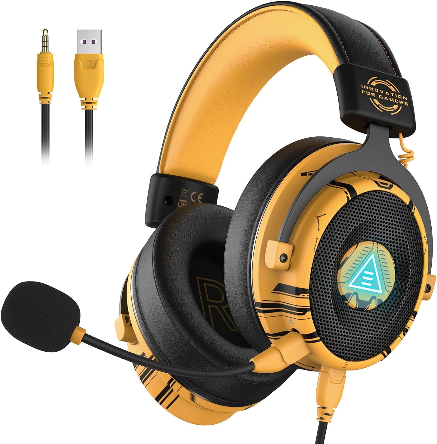 EKSA E900Pro Gaming Headset for PC PS5 PS4, Wired Headphones with Detachable Noise Cancelling Mic, 7.1 Surround Sound, USB&3.5mm Cable, LED Light, Over-Ear USB Gaming Headphones for Xbox One (Yellow)
EKSA E900Pro Gaming Headset for PC PS5 PS4,…