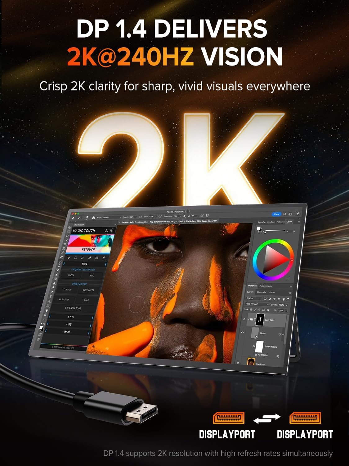 Thumbnail 3 de UPERFECT 2K 240Hz Portable Monitor (24.5-inch QHD) with HDR, HDMI 2.1 & DP 1.4