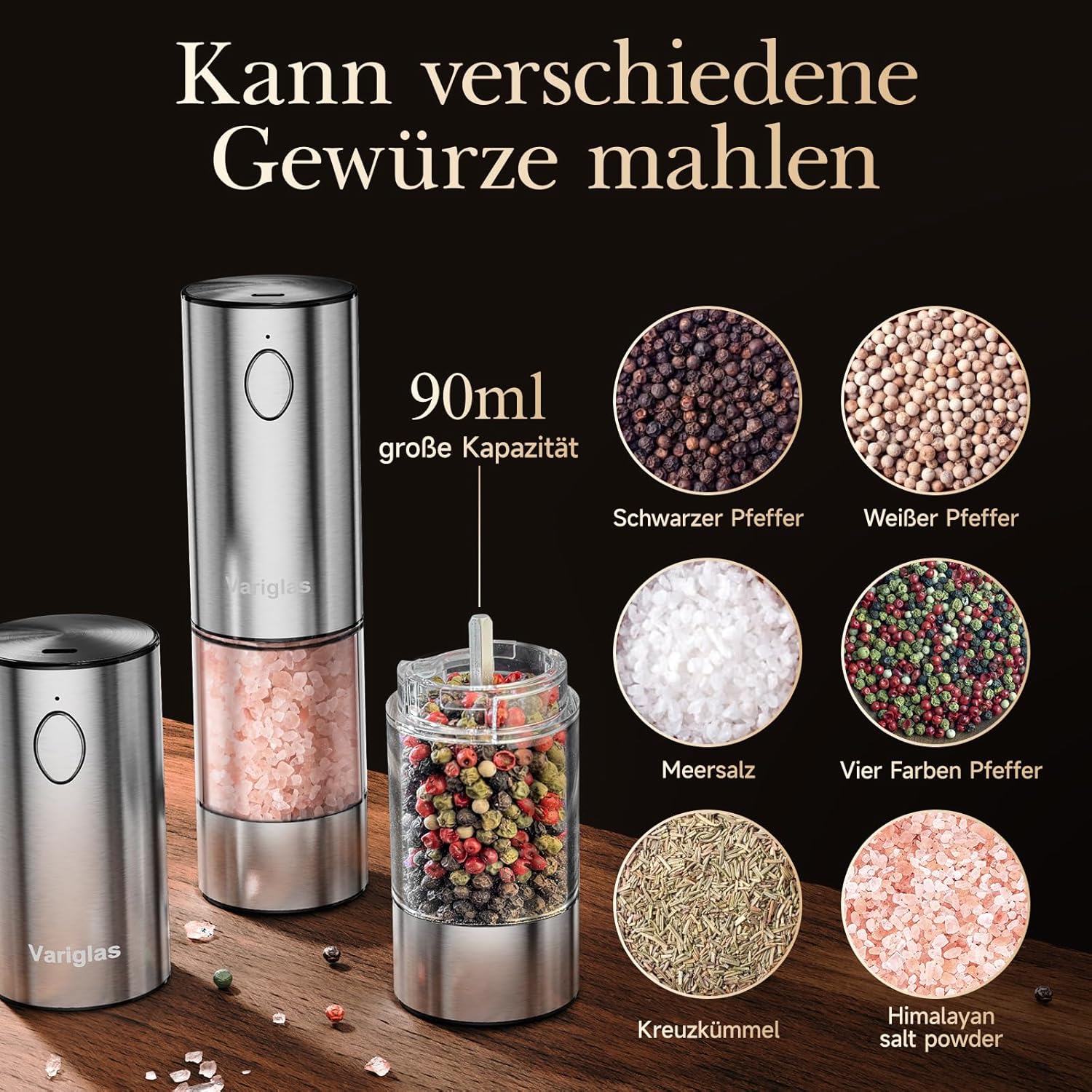 Thumbnail 4 de Variglas 01S elektrische Pfeffermühlen 90 ml 🧂