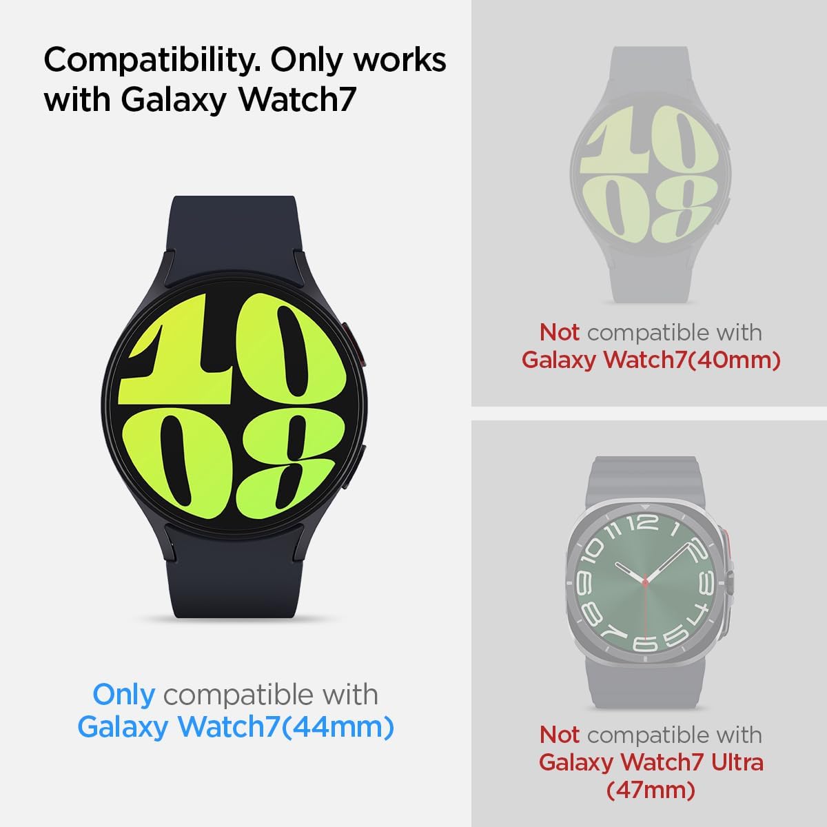 Thumbnail 1 de Spigen Glas.tR EZ Fit Verre trempé pour Samsung Galaxy Watch 7 (44 mm) – Kit de pose fourni (2 pièces)