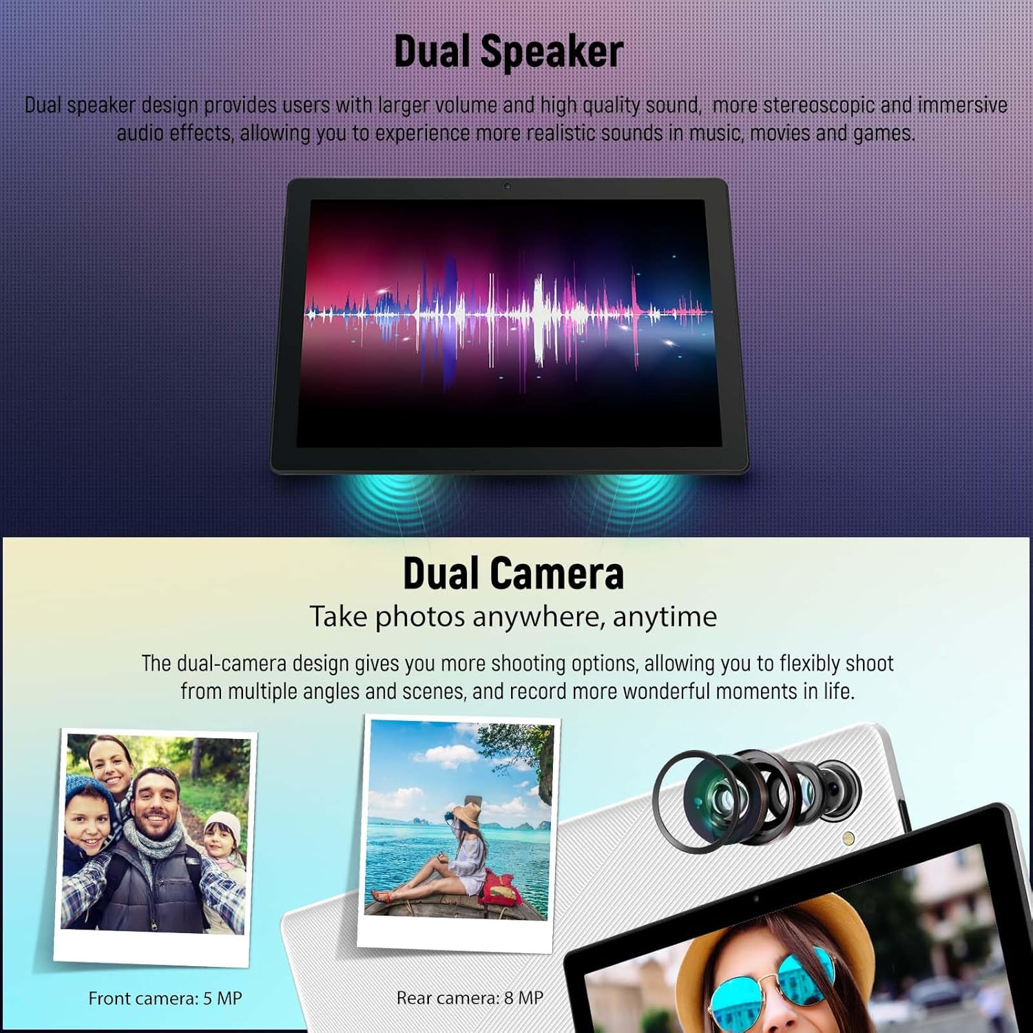 Thumbnail 4 de Byxsb 10-inch Android 15 Tablet with Octa‑Core, 20GB RAM and HD IPS Touchscreen (White)