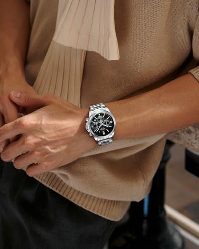 Thumbnail 6 de CIVO Watches Men Stainless Steel Silver Chronograph – Quartz, 41mm Dial, 3ATM Water Resistant