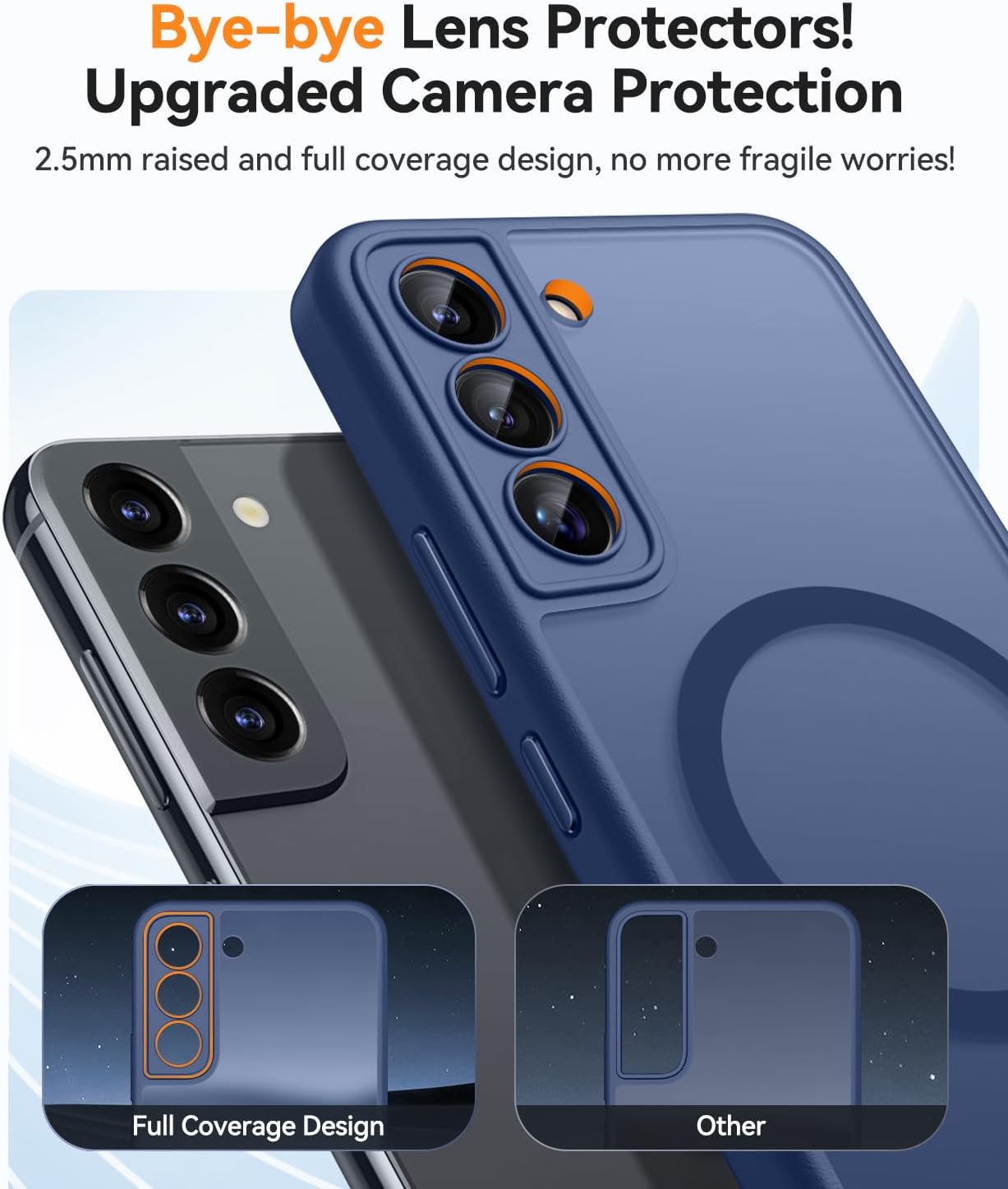 Thumbnail 2 de CANSHN Magnetica Cover per Samsung Galaxy S22 (6.1”) con protezione fotocamera integrata, silicone opaco e retro in PC