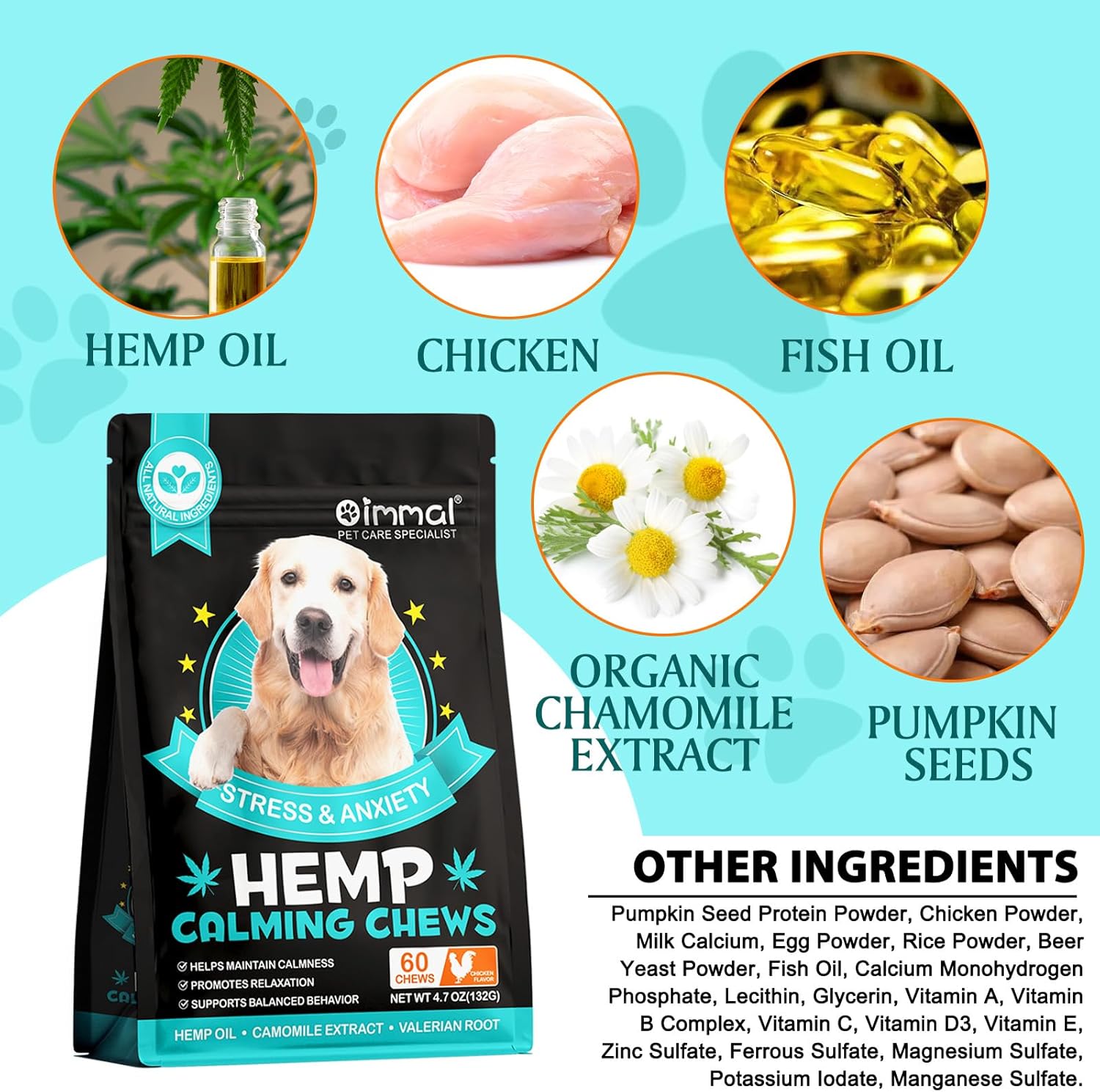 Thumbnail 5 de YaqvYoNg Calming Chews 60 for Dogs