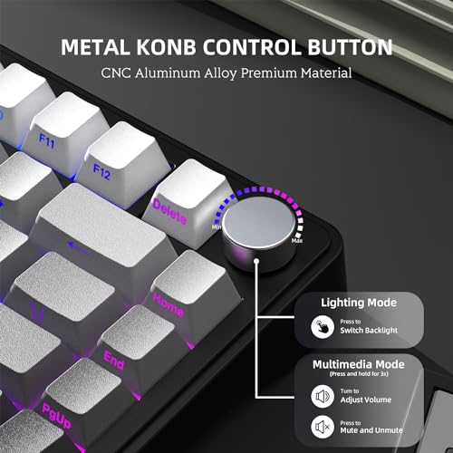 Detalle de AJAZZ x Attack Shark X85: teclado mecánico 75% con perilla, conexión triple y hot-swap