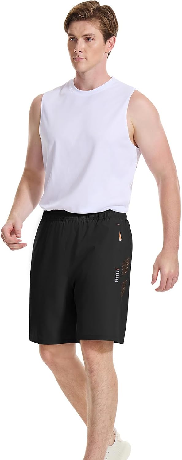 Detalle de Cimic Pantalón corto de running para hombre con bolsillos y cintura elástica