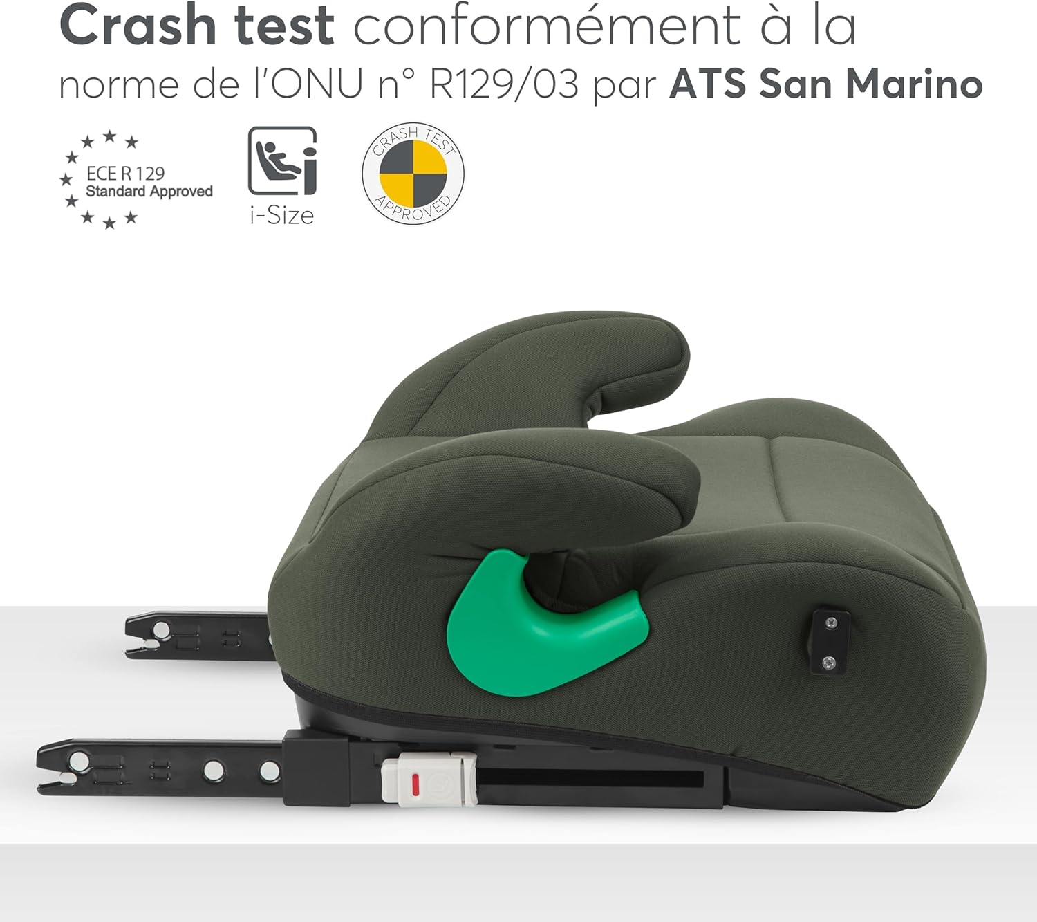 Thumbnail 2 de KikkaBoo Rehausseur Voiture Enfant ISOFIX i-POP – Vert Militaire (125–150 cm, 22–36 kg)
