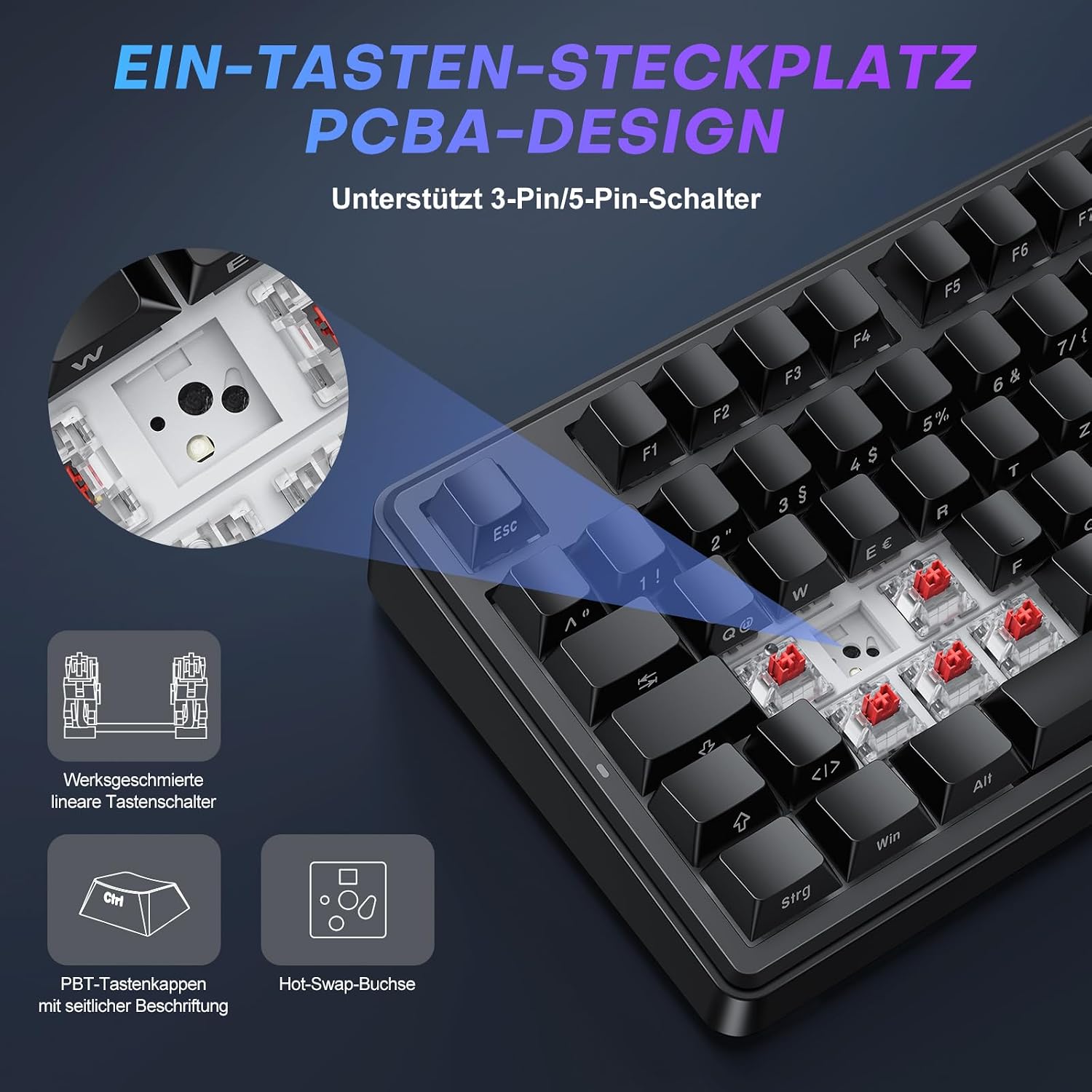 Thumbnail 1 de TECURS MK209 75% mechanische Tastatur 🔌