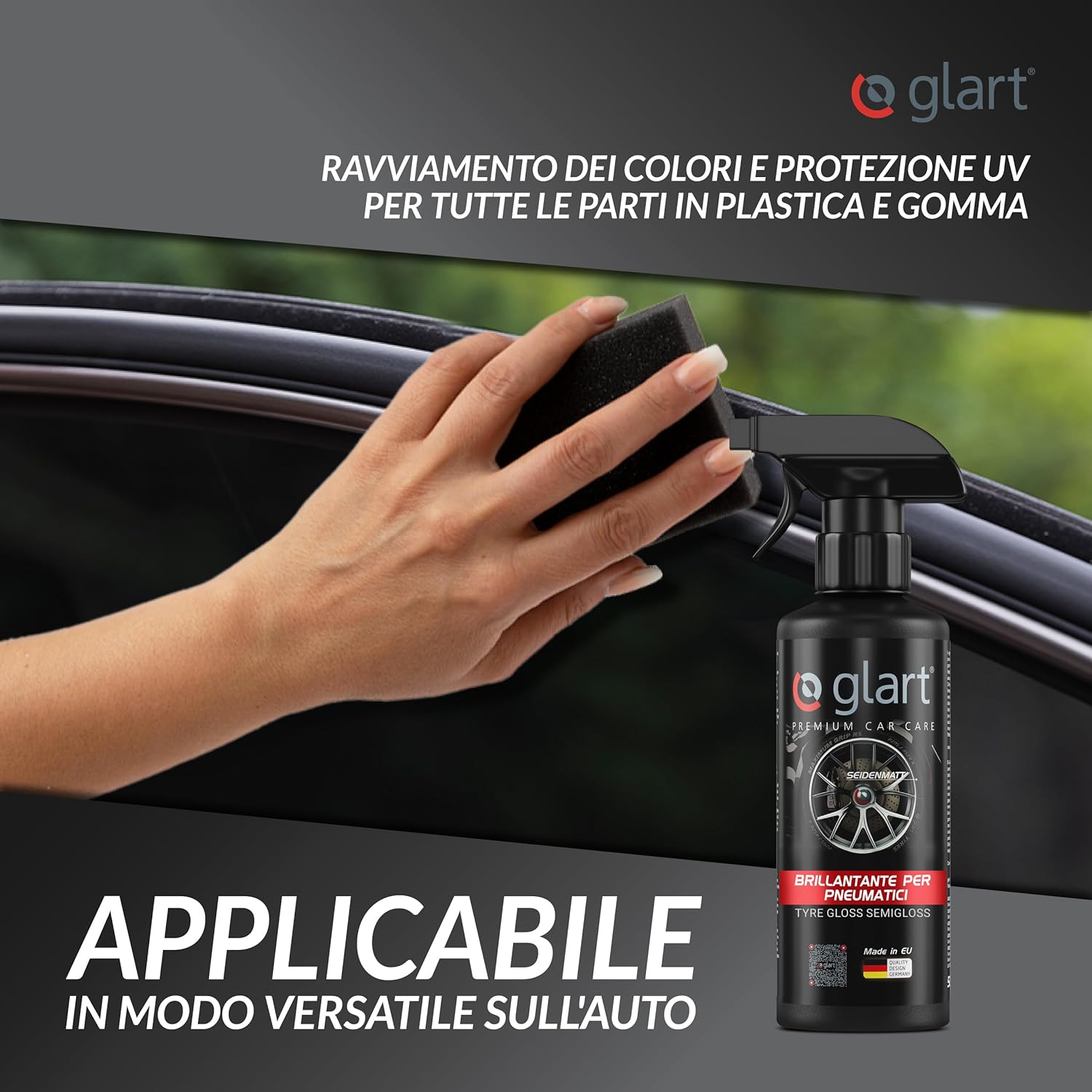 Thumbnail 4 de Glart 45RK lucidante per pneumatici – 500 ml con spugna applicativa