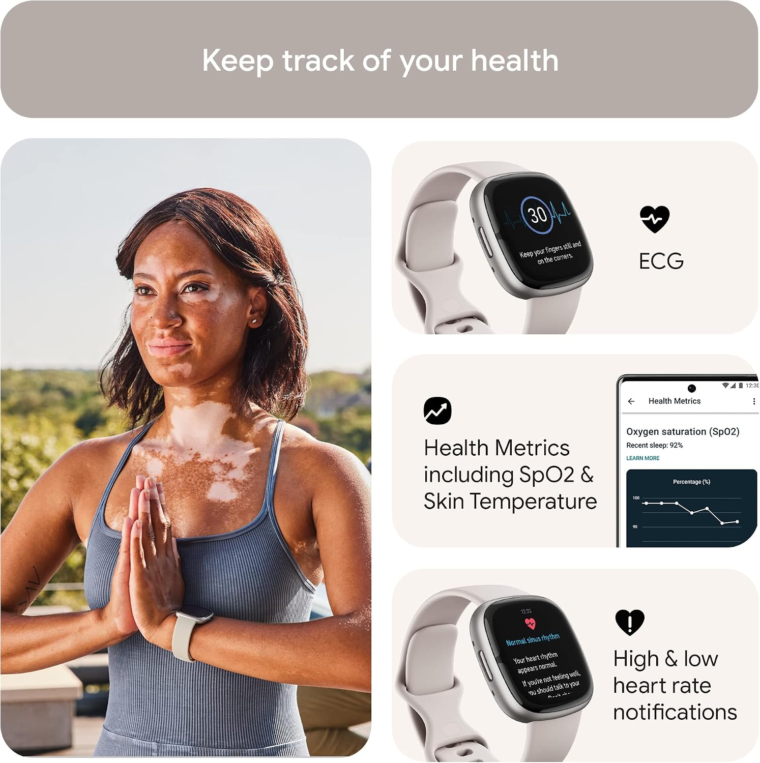 Detalle de Fitbit health and fitness smartwatch, Sense 2