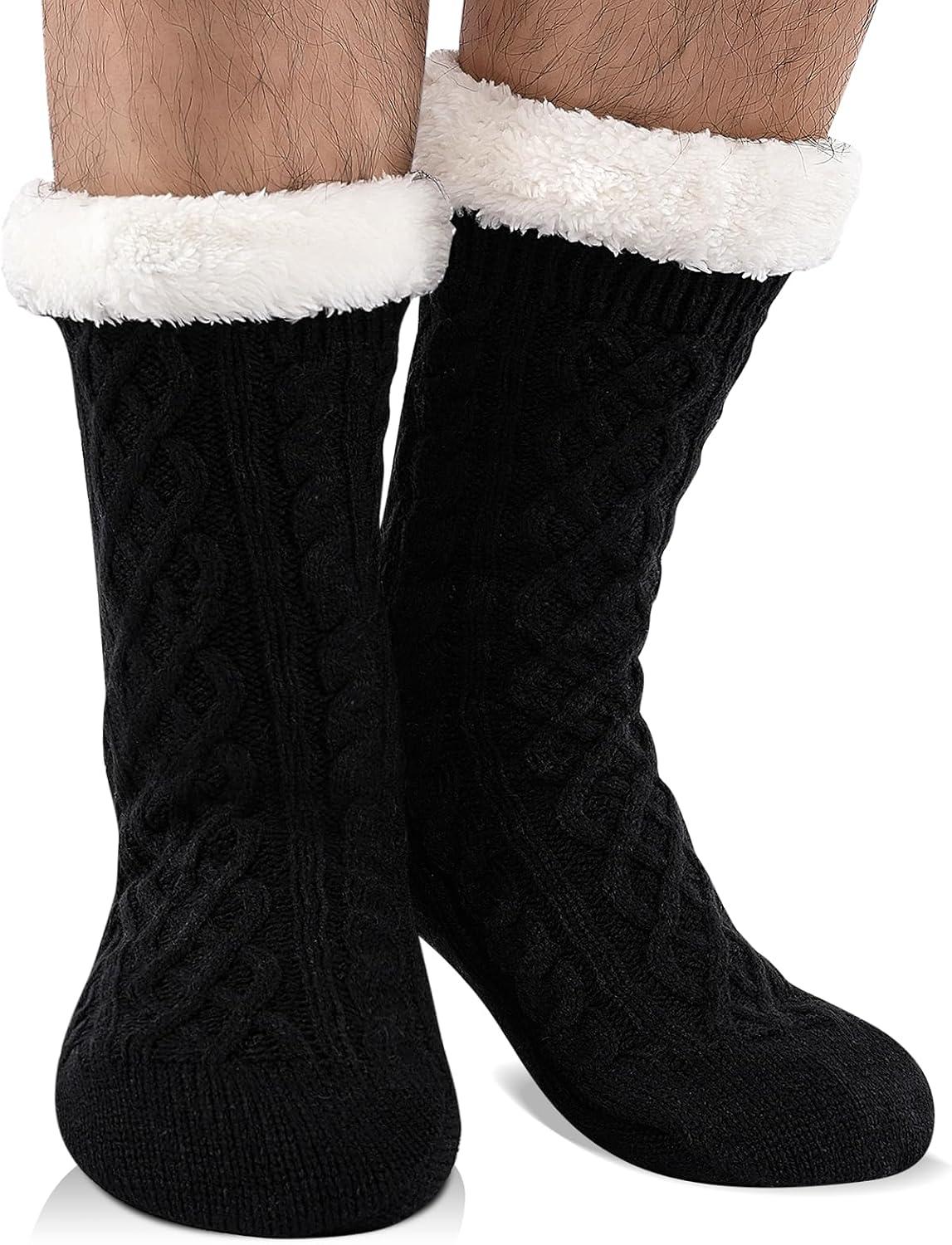 Detalle de SockWaddles dikke warme huissokken voor heren, maat 39–46 met antislip