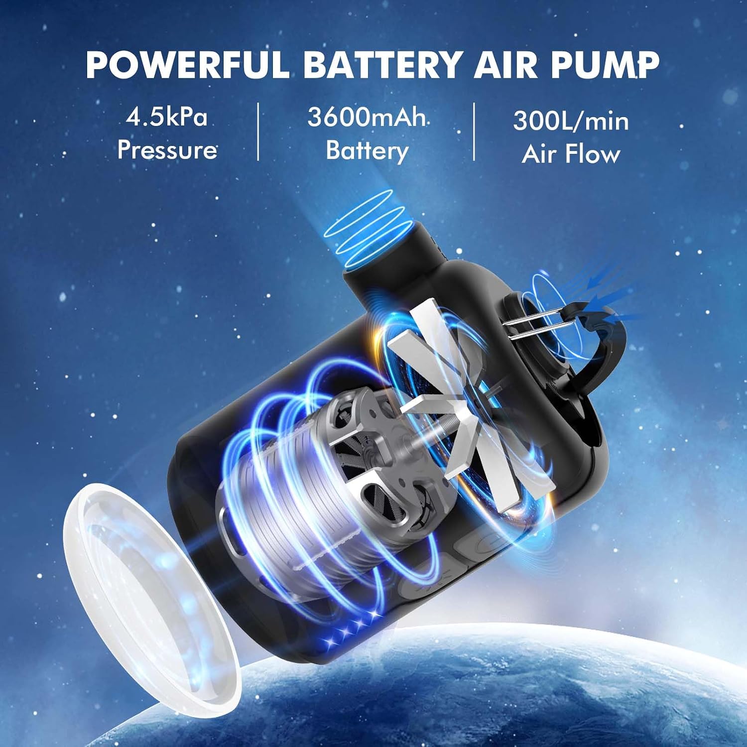 Detalle 2 de AKSOUL Electric Air Pump 3600mAh