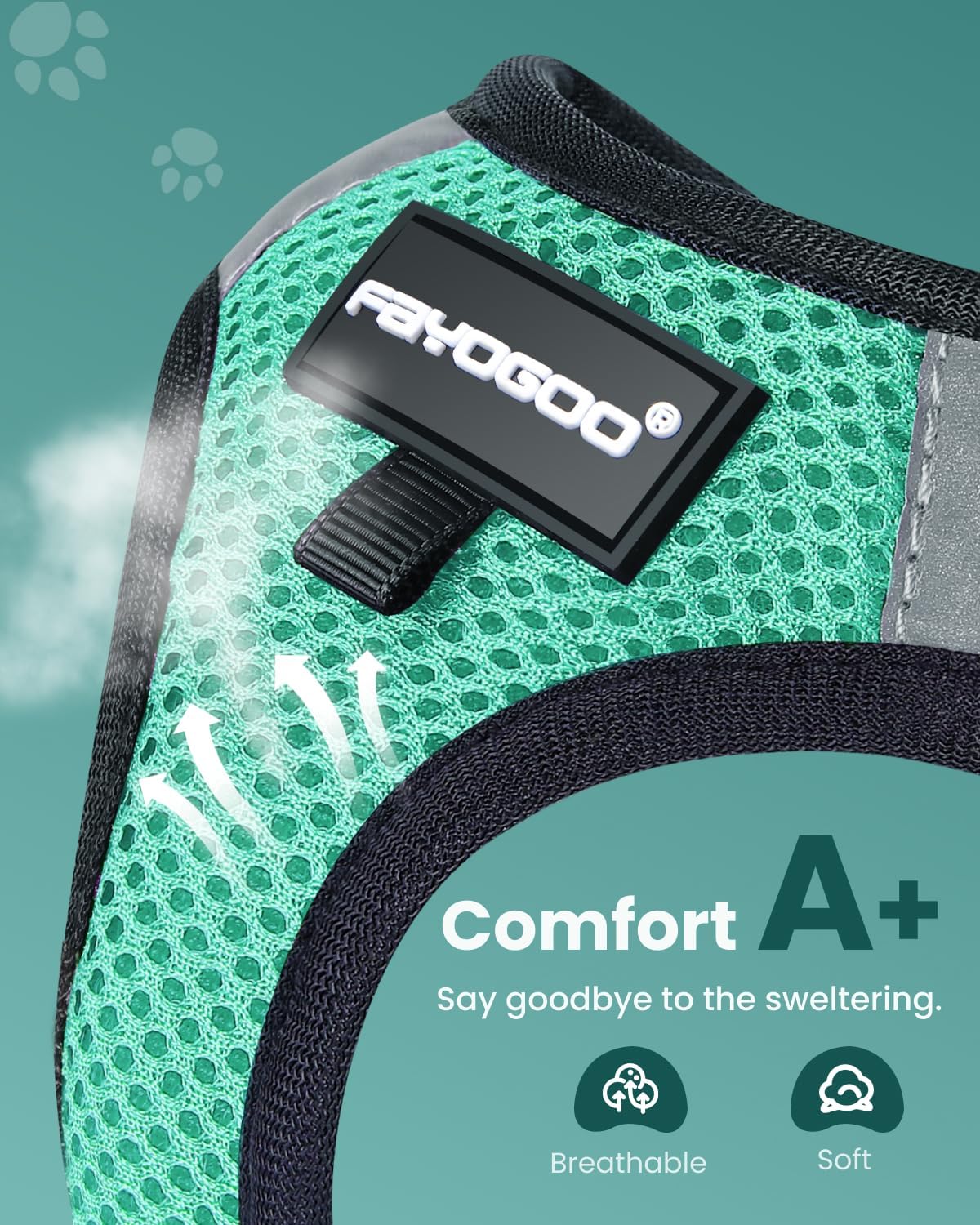 Thumbnail 2 de FAYOGOO Cat Harness and Lead Set (Escape Proof, Reflective) for Small to Large Cats