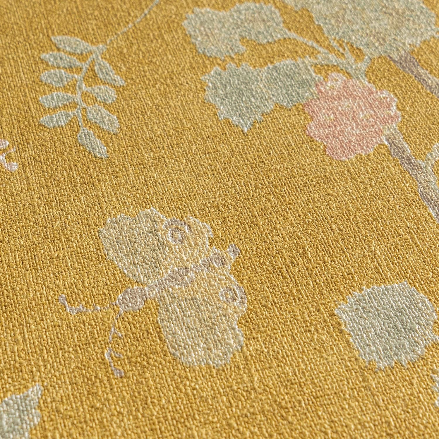 Detalle de Livingwalls Papel Pintado Floral Amarillo y Verde
